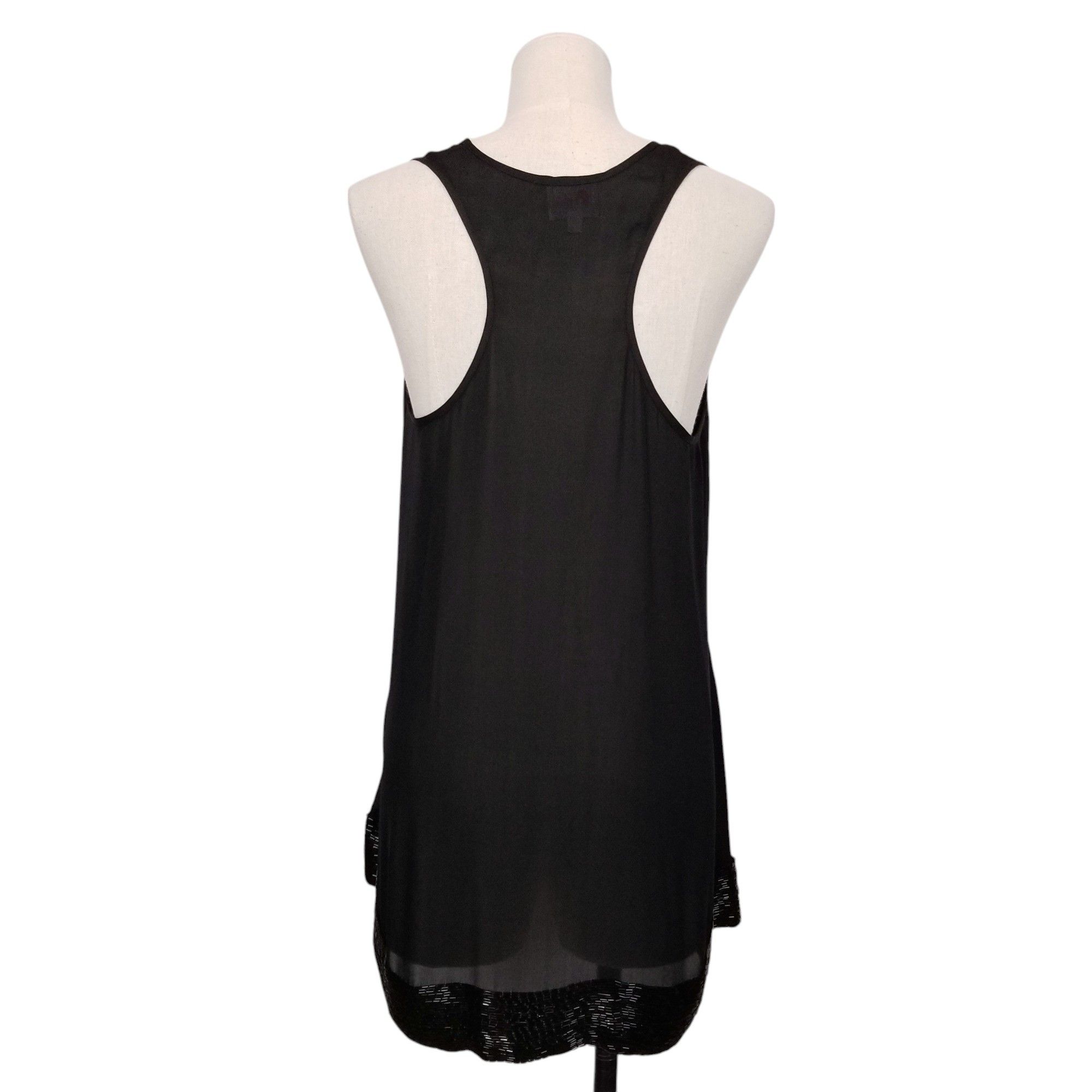 Parker Beaded Hem Silk Racerback Tank Top Size M / US 6-8 / IT 42-44 - 3 Thumbnail