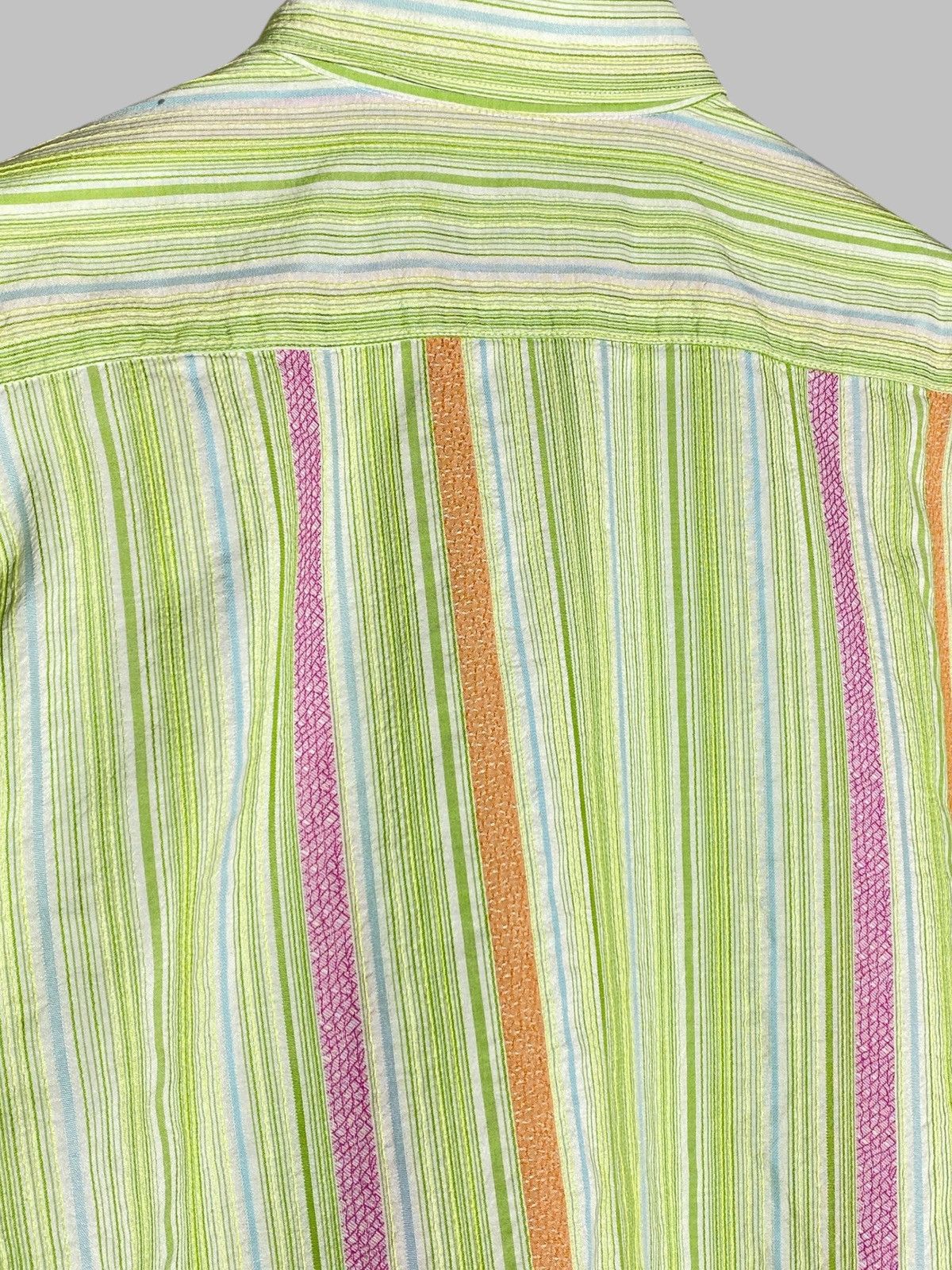 Etro 🔥 ETRO MILANO MULTICOLOR TEXTURED STRIPE PATTERN SHIRT Size US M / EU 48-50 / 2 - 13 Thumbnail