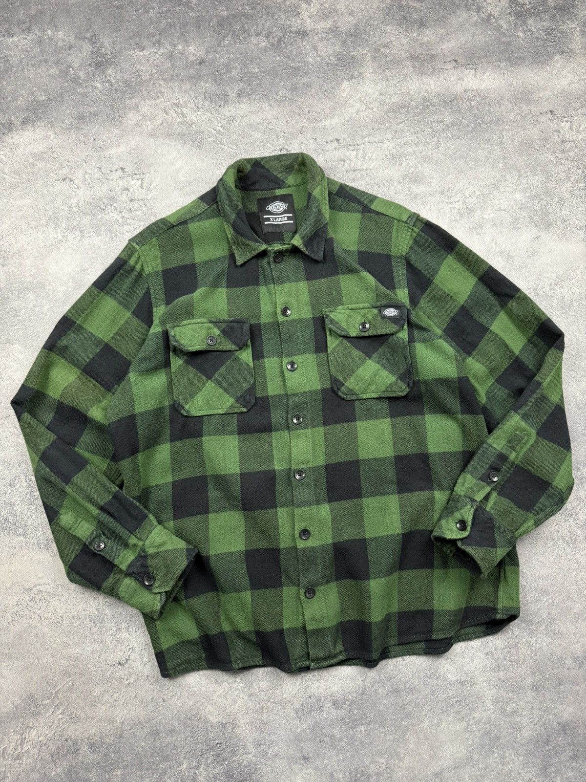 Dickies Vintage Dickies Flannel Shirt Green Checkered Button Up Y2K Size US XL / EU 56 / 4 - 4 Thumbnail