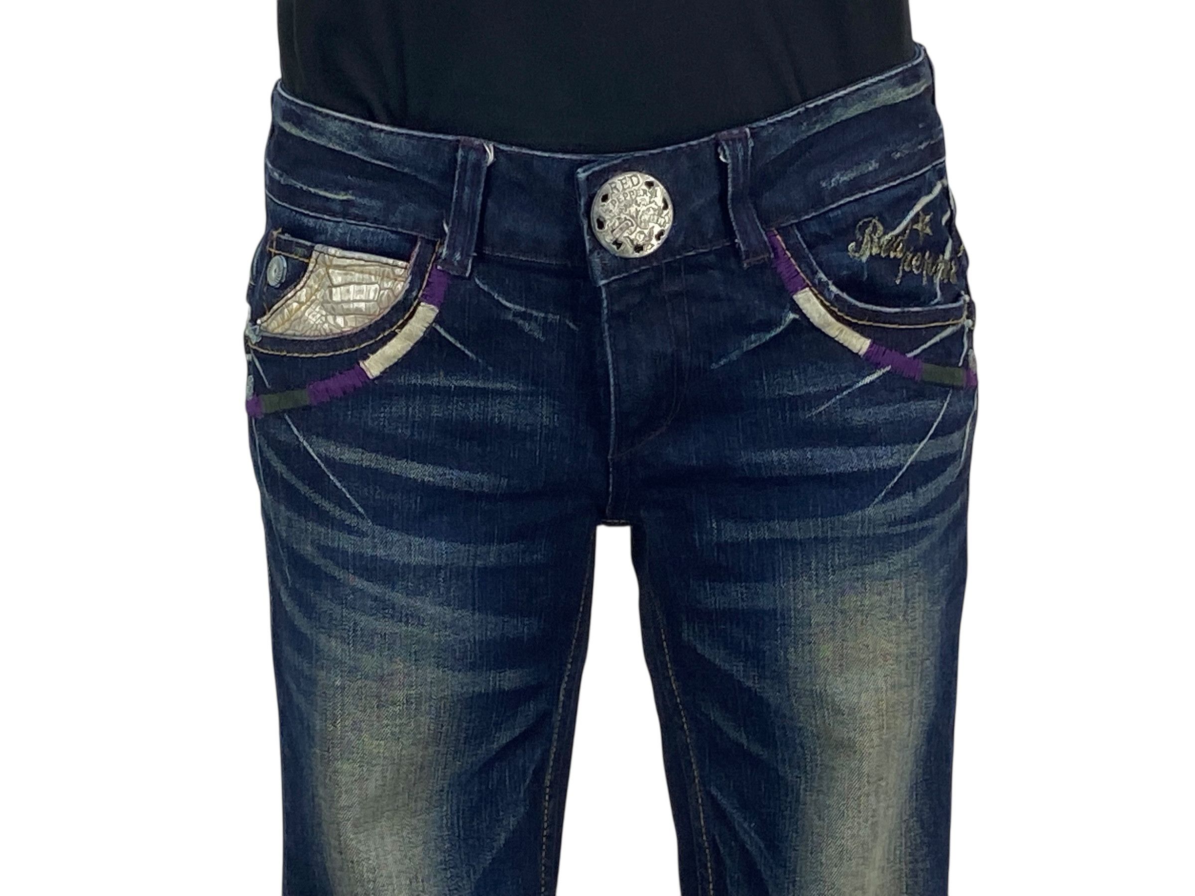 Japanese Brand Red Pepper Skinny Jeans Japanese Embroidered Jeans Size 28" / US 6 / IT 42 - 11 Thumbnail