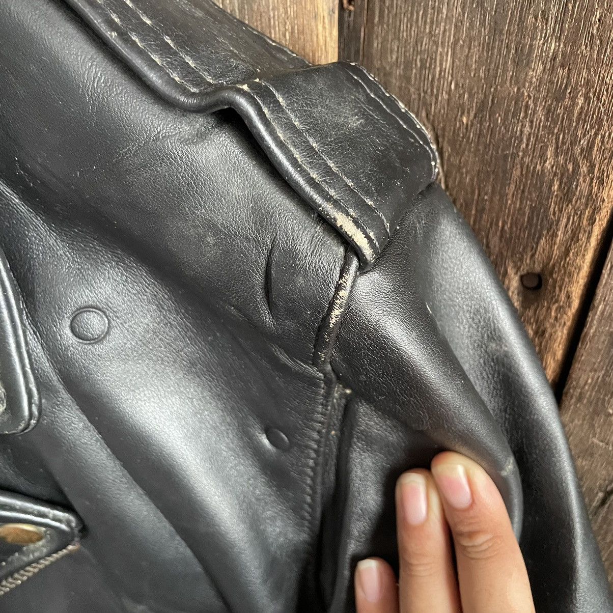 Vanson Leathers × Vintage Vintage Vanson Leather Double Collar Leather Jacket Size US M / EU 48-50 / 2 - 7 Thumbnail