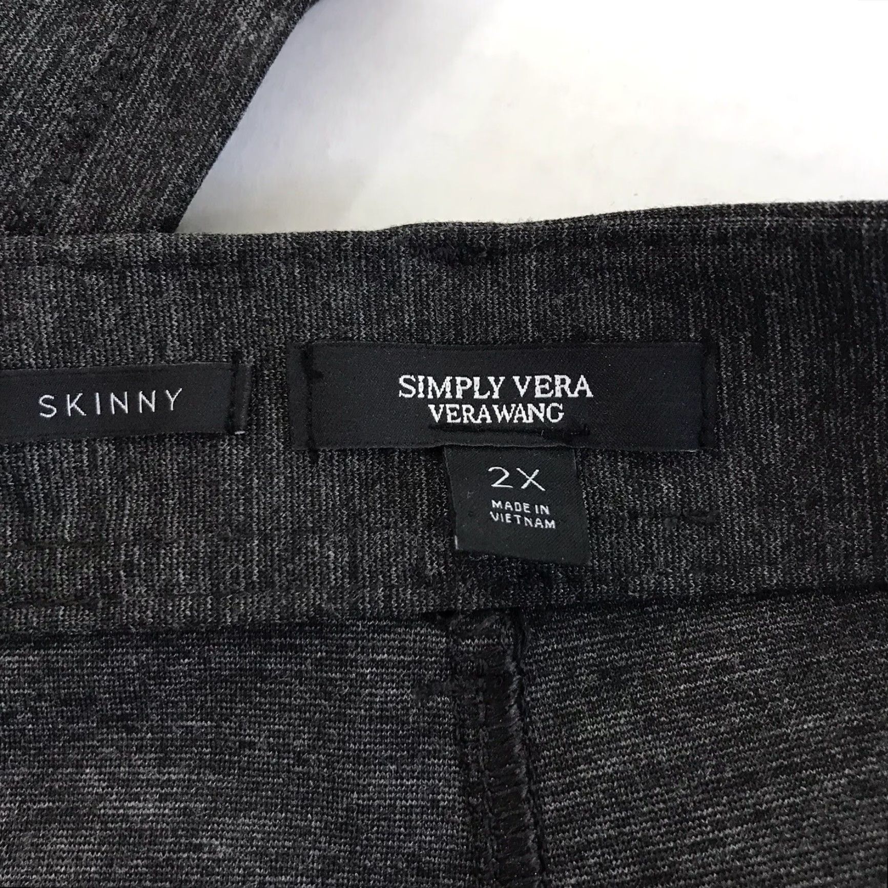 Vintage Simply Vera Vera Wang Gray Dress Pants Plus Size 2X Skinny Women's Workwear Size 40" / US 18 - 4 Thumbnail