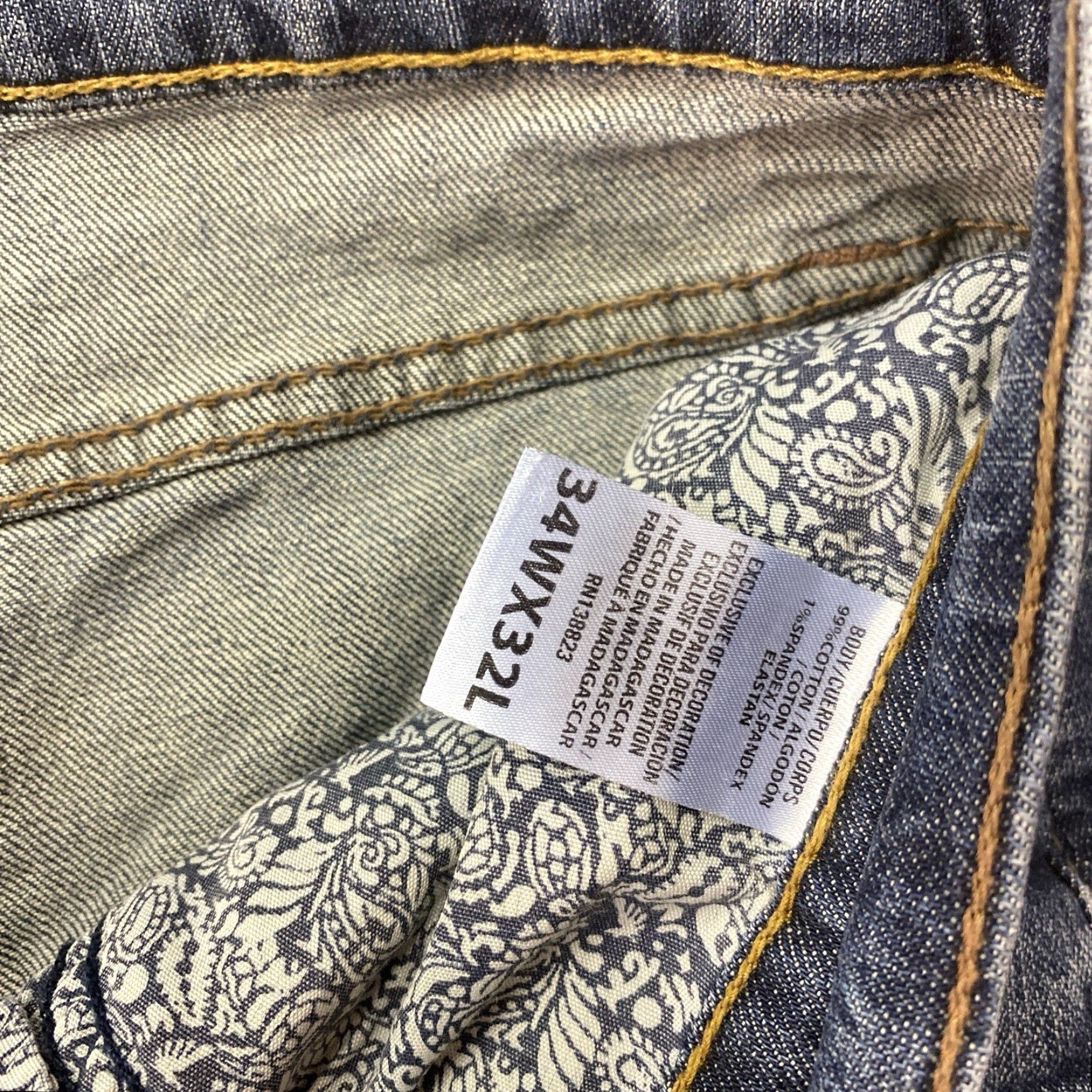 Cody James Cody James Jeans Straight Blue Denim Mens 34x32 35x31 Cotton Lycra 5-Pocket Western Cowboy Streetwear Regular Waist Medium Wash Jeans Mens Size US 34 / EU 50 - 3 Thumbnail