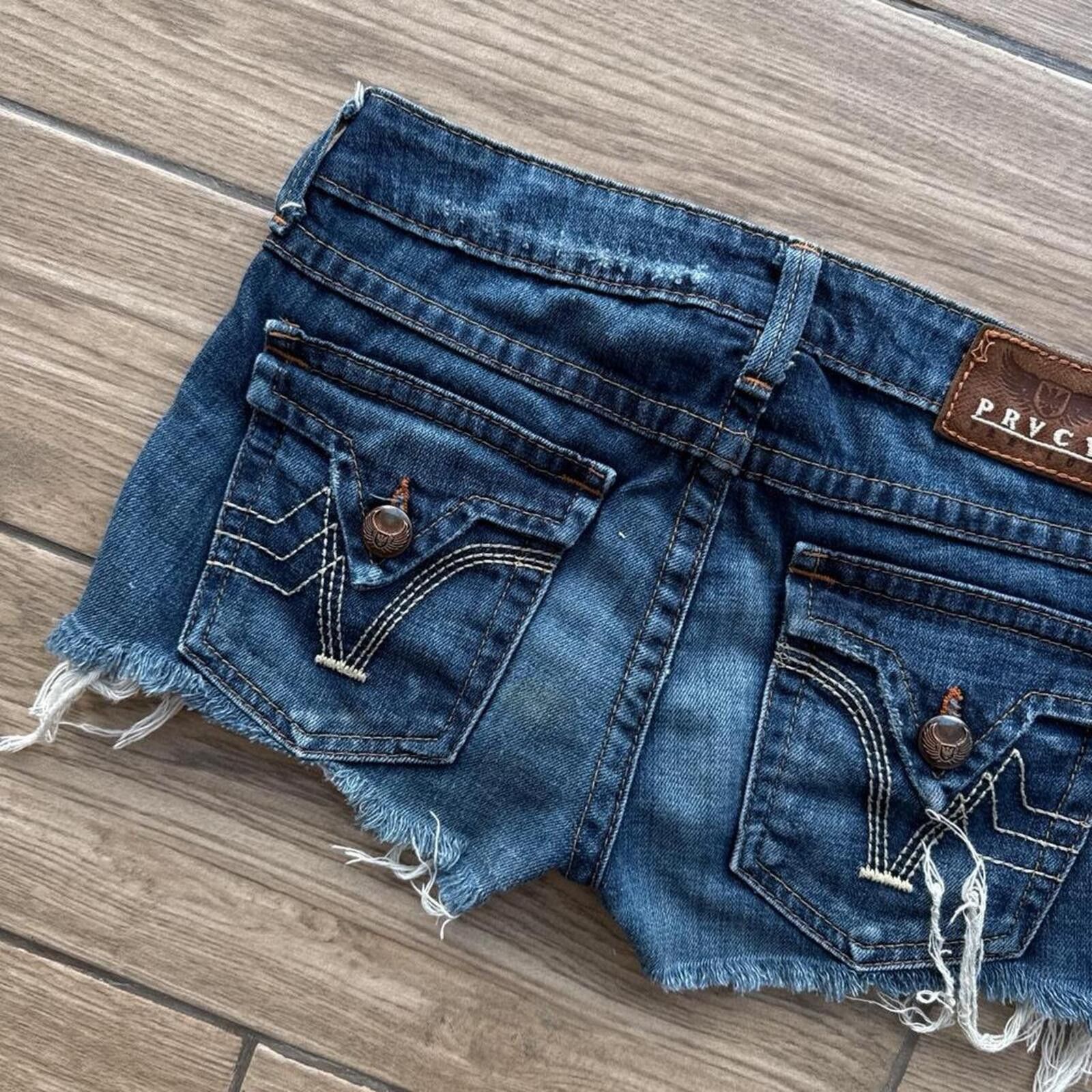 Other Y2K PRVCY 00s Denim Mini grunge shorts Size 42" / US 20 - 7 Thumbnail