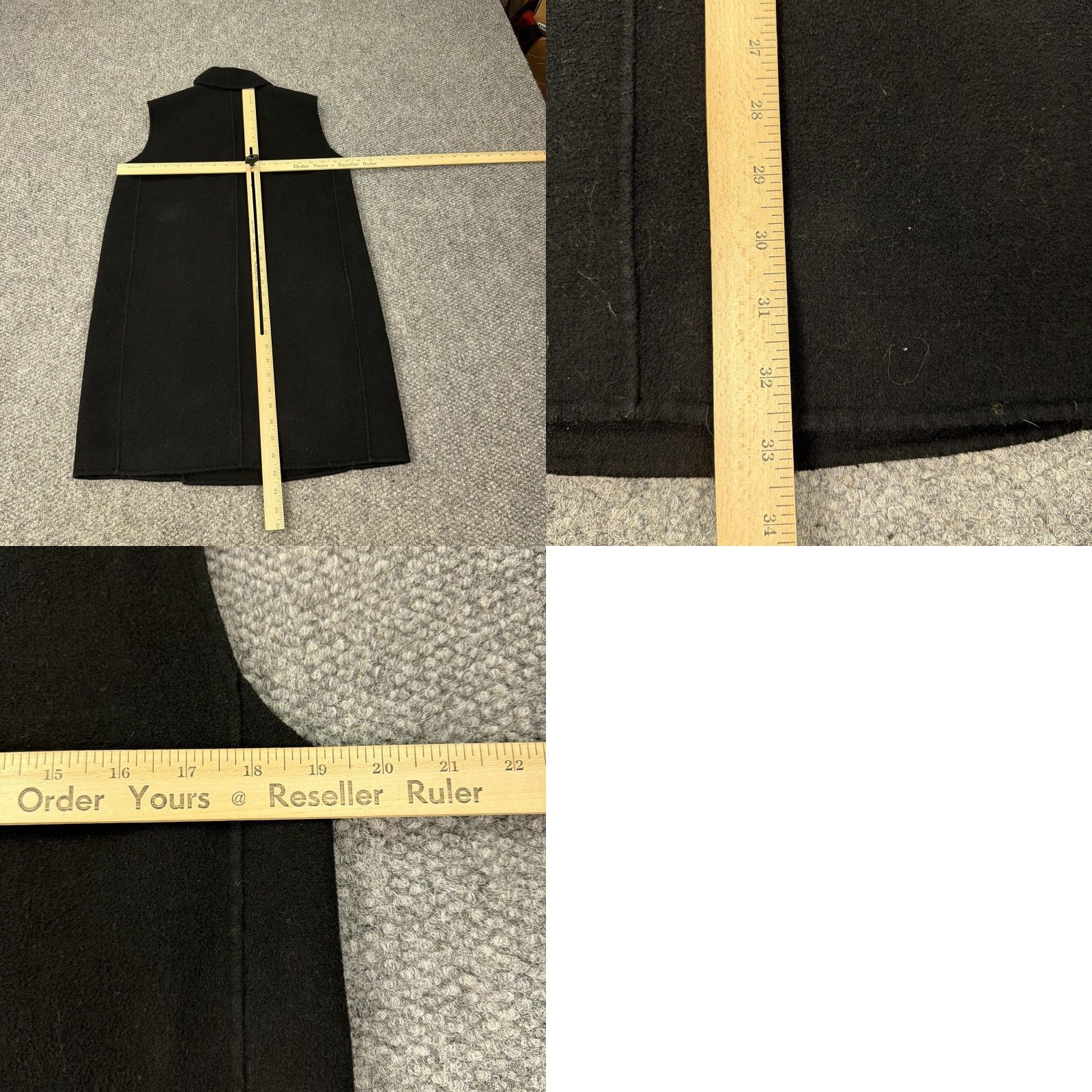 Vintage VIC TOR ALFARO Vest Womens Medium Black Wool Blend Long Overcoat Pockets Collared - Overcoat - Coat - Wool - Black - M - Womens Size M / US 6-8 / IT 42-44 - 8 Thumbnail