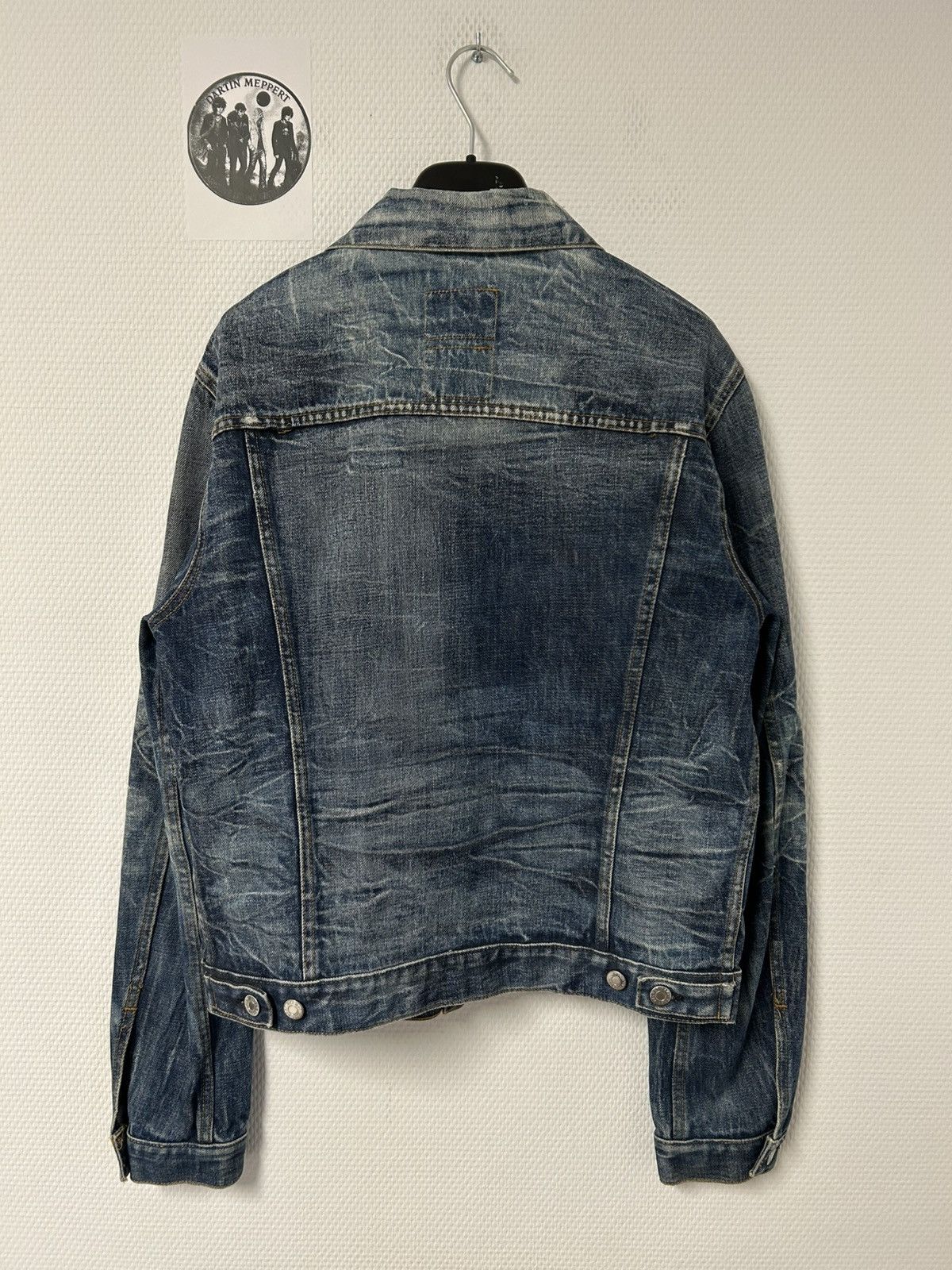 Helmut Lang 2004 Marble Wash Broken Denim Jacket Size US M / EU 48-50 / 2 - 2 Thumbnail