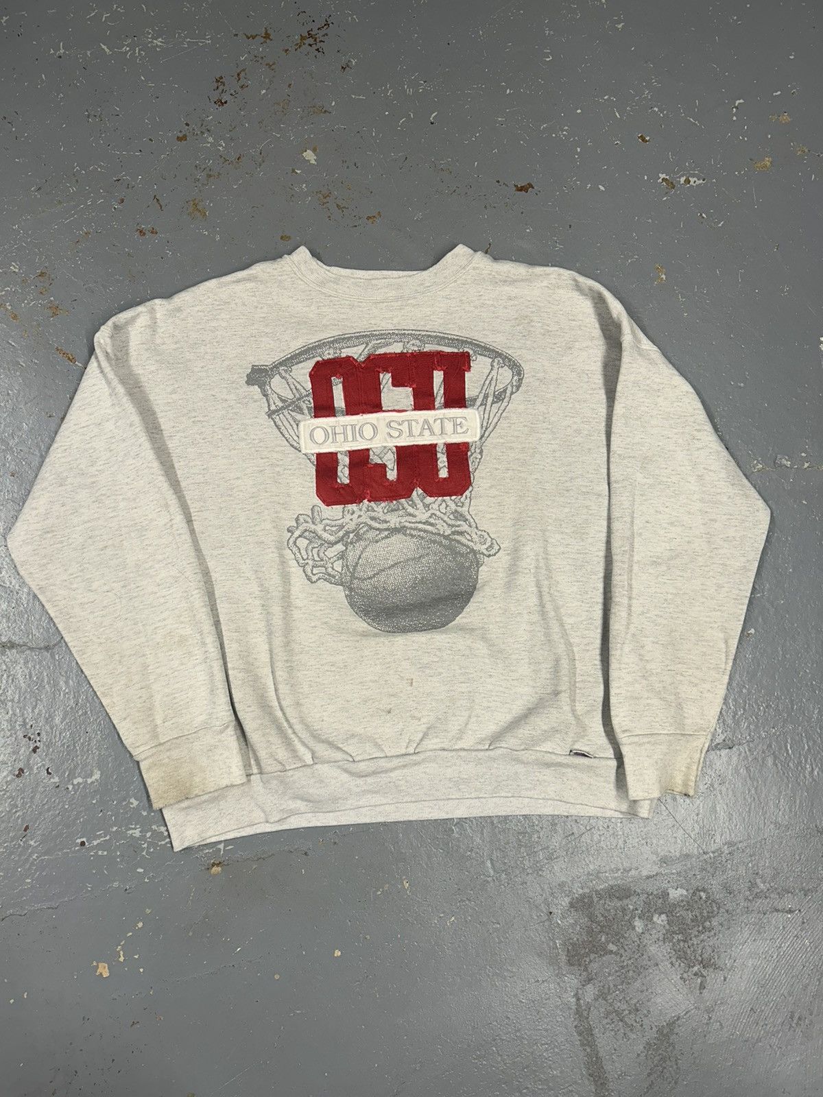 Vintage Crazy Vintage 90s Ohio State University Grey Crewneck Boxy Size US XL / EU 56 / 4 - 1 Thumbnail