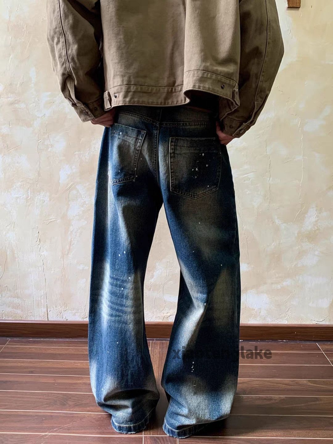 Jean xz vintage washed faded loose baggy Stain flared jeans Size US 28 / EU 44 - 3 Thumbnail