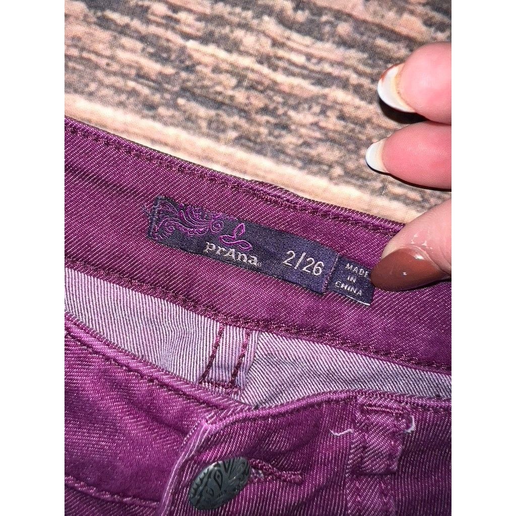 Prana PrAna Women's Purple Skinny Jeans Size 2 Mid-Rise Size 26" / US 2 / IT 38 - 2 Thumbnail