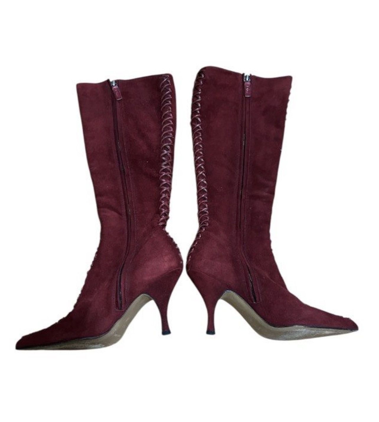 Dior Christian Dior Suede Boots Wine red Size US 6.5 / IT 36.5 - 1 Thumbnail