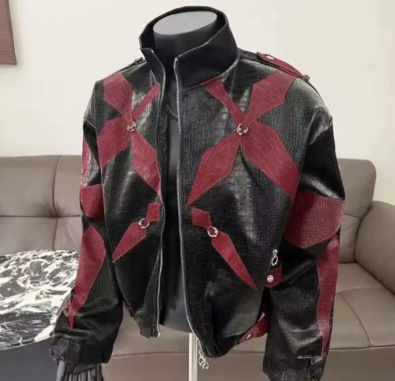 Other Designer PU Leather Zipper High Street Jacket Size US L / EU 52-54 / 3 - 1 Thumbnail
