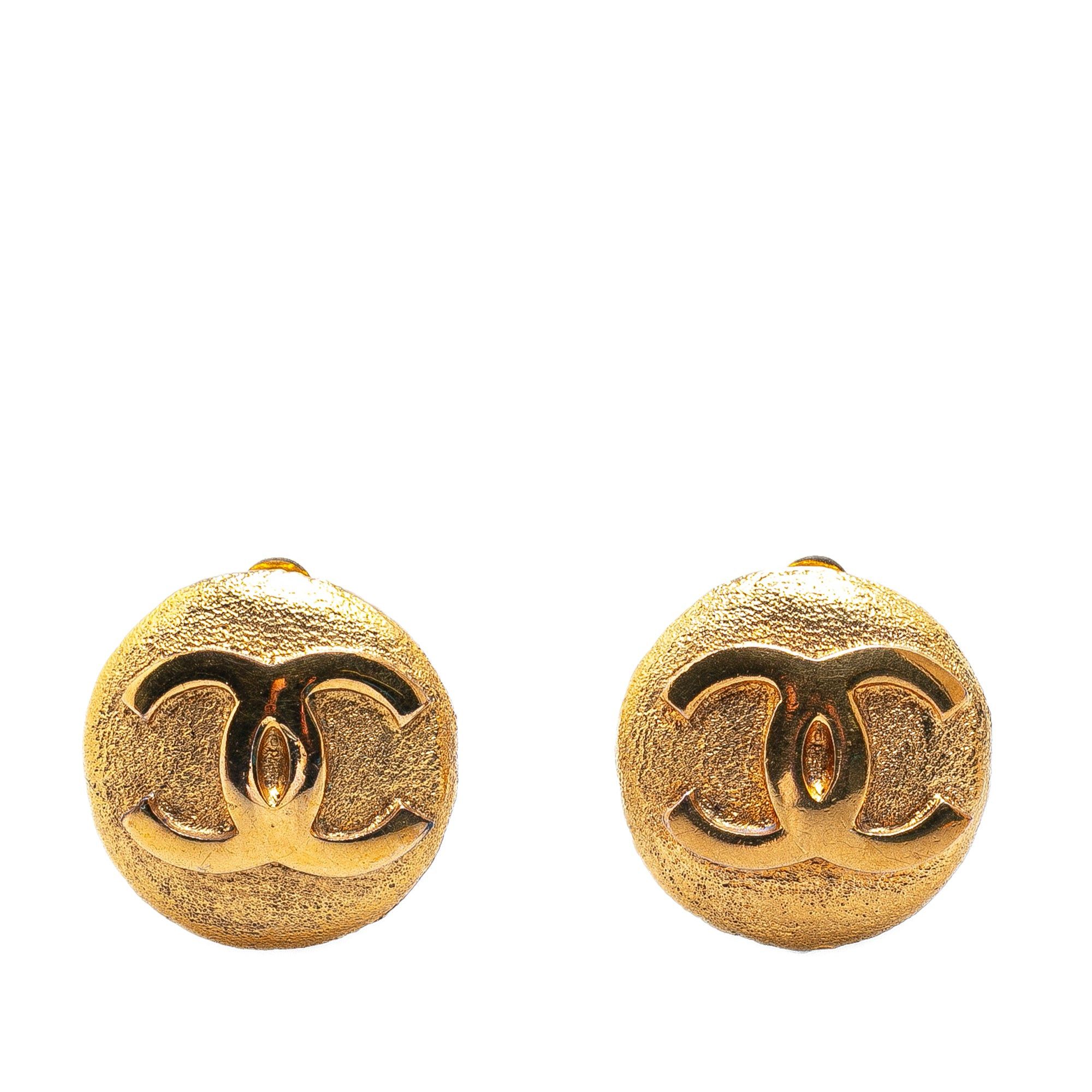 Chanel Chanel Gold Plated CC Clip On Earrings Gold Size ONE SIZE - 1 Thumbnail