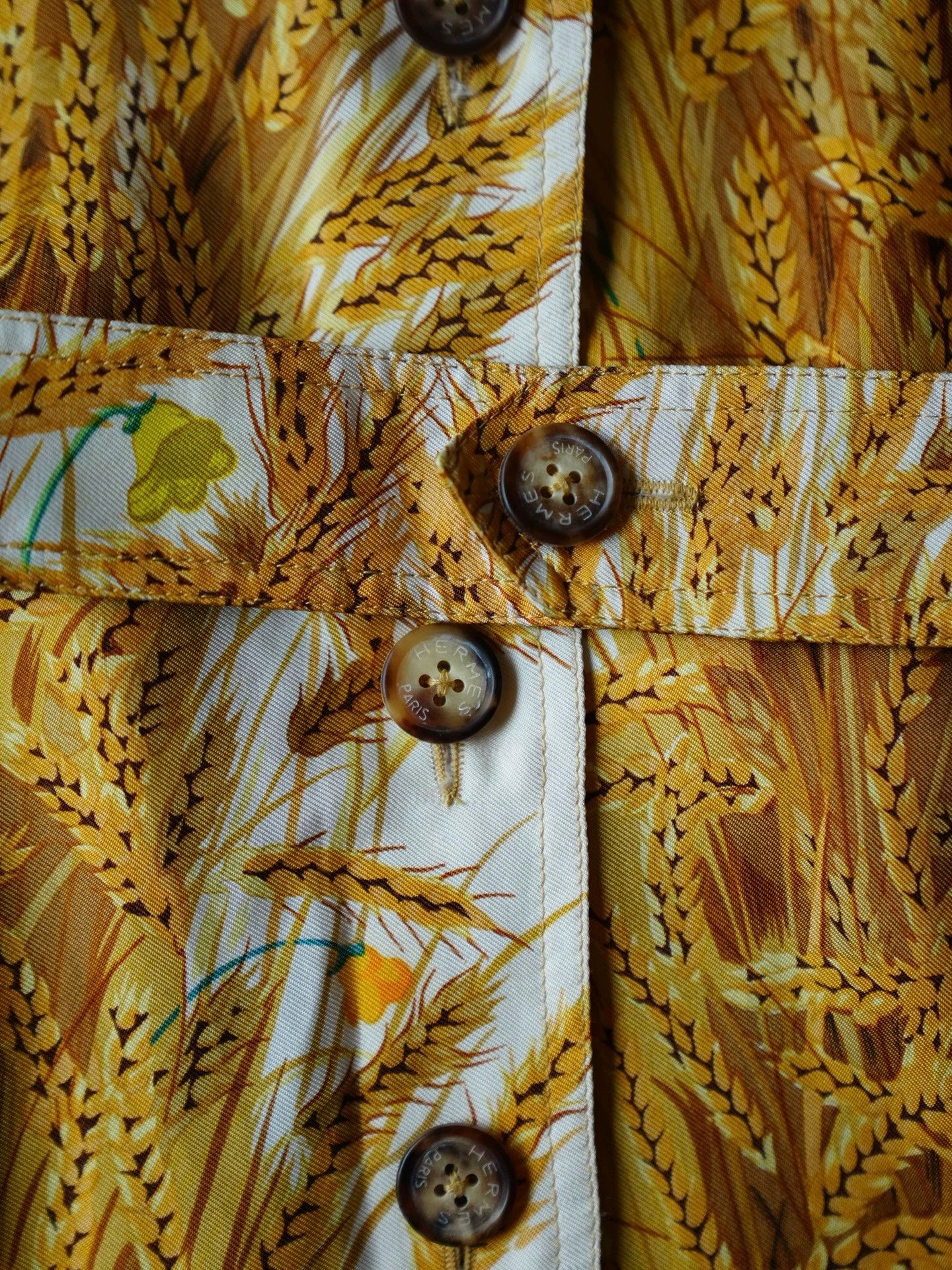 Hermes Hermes Women's Silk Shirt Dress Les Bles Rabbit Autumn 38 Size S / US 4 / IT 40 - 6 Thumbnail