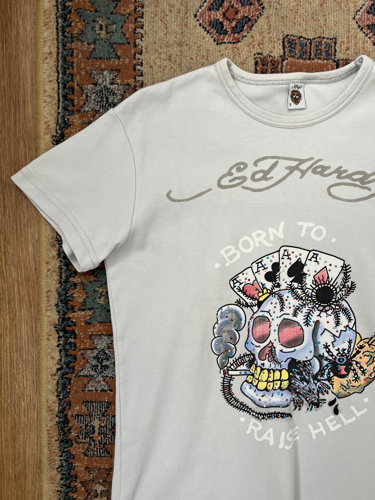Ed Hardy × Vintage Ed Hardy T-Shirt White Women's Printed Size S Size S / US 4 / IT 40 - 2 Thumbnail