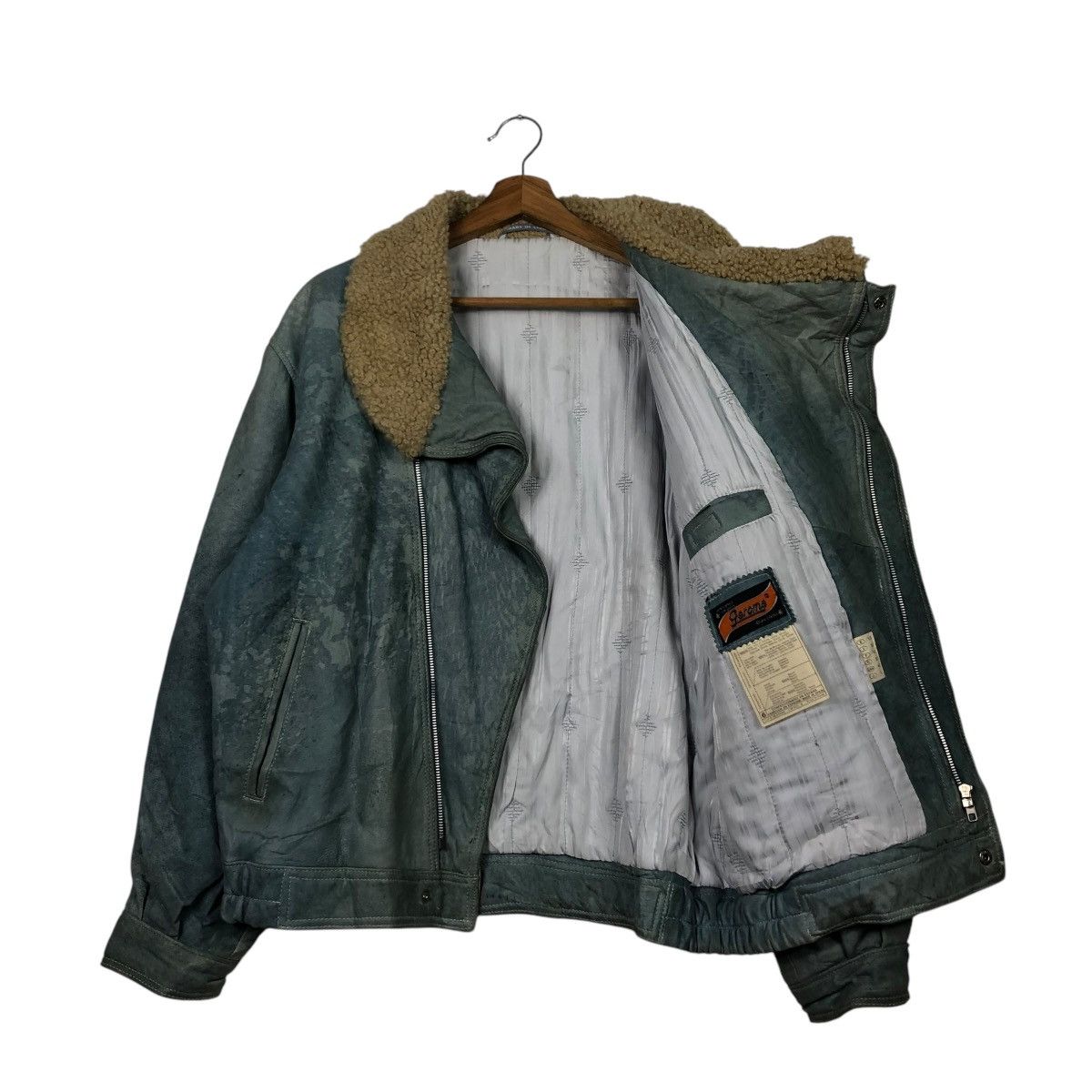 Vintage 🔥VINTAGE LEATHER JACKET DOUBLE COLLAR SHERPA GEROME SPAIN Size US M / EU 48-50 / 2 - 11 Thumbnail