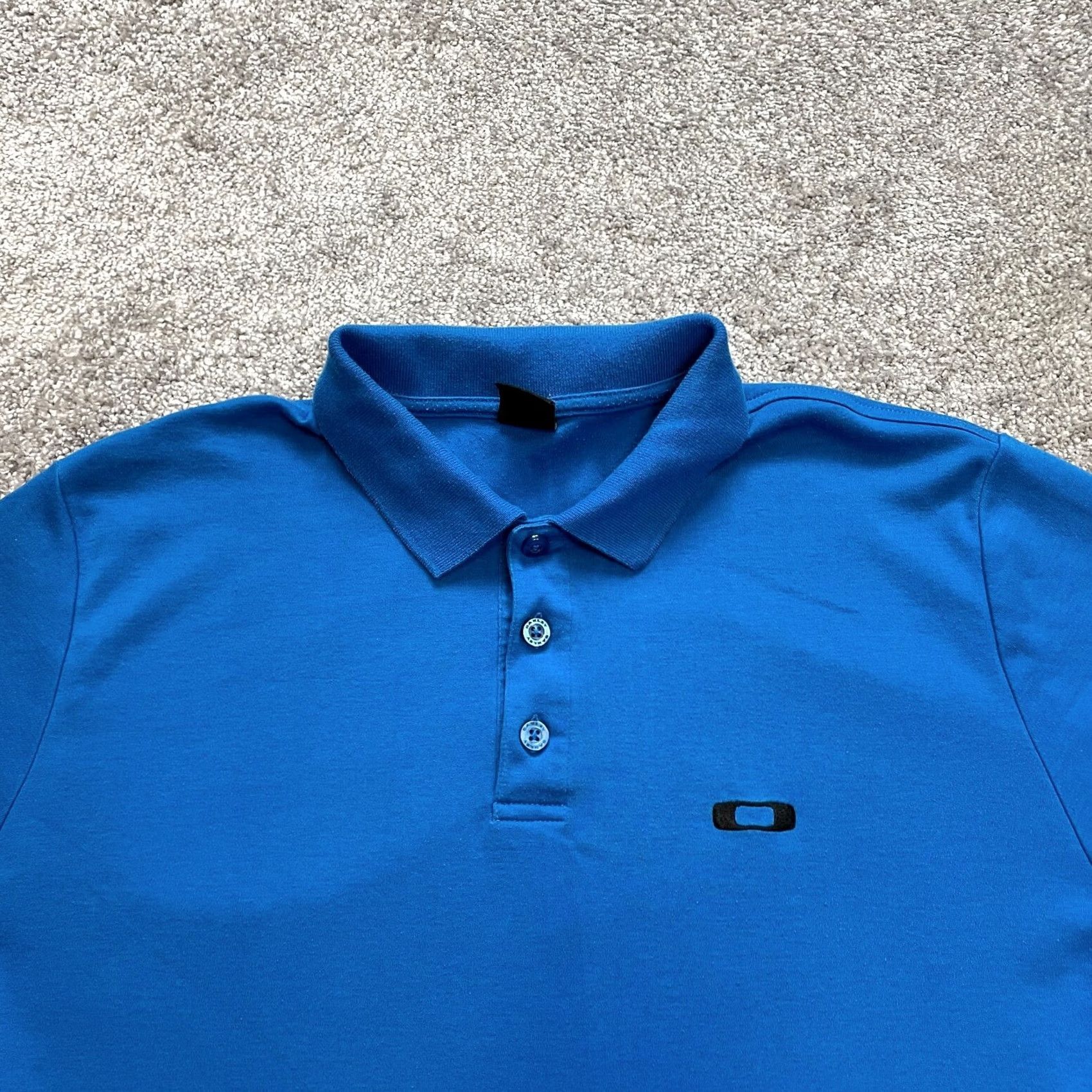 Oakley VINTAGE Oakley Polo Shirt Mens L Blue Golf Rugby Preppy Chest Logo Collared Cotton Size US L / EU 52-54 / 3 - 2 Thumbnail