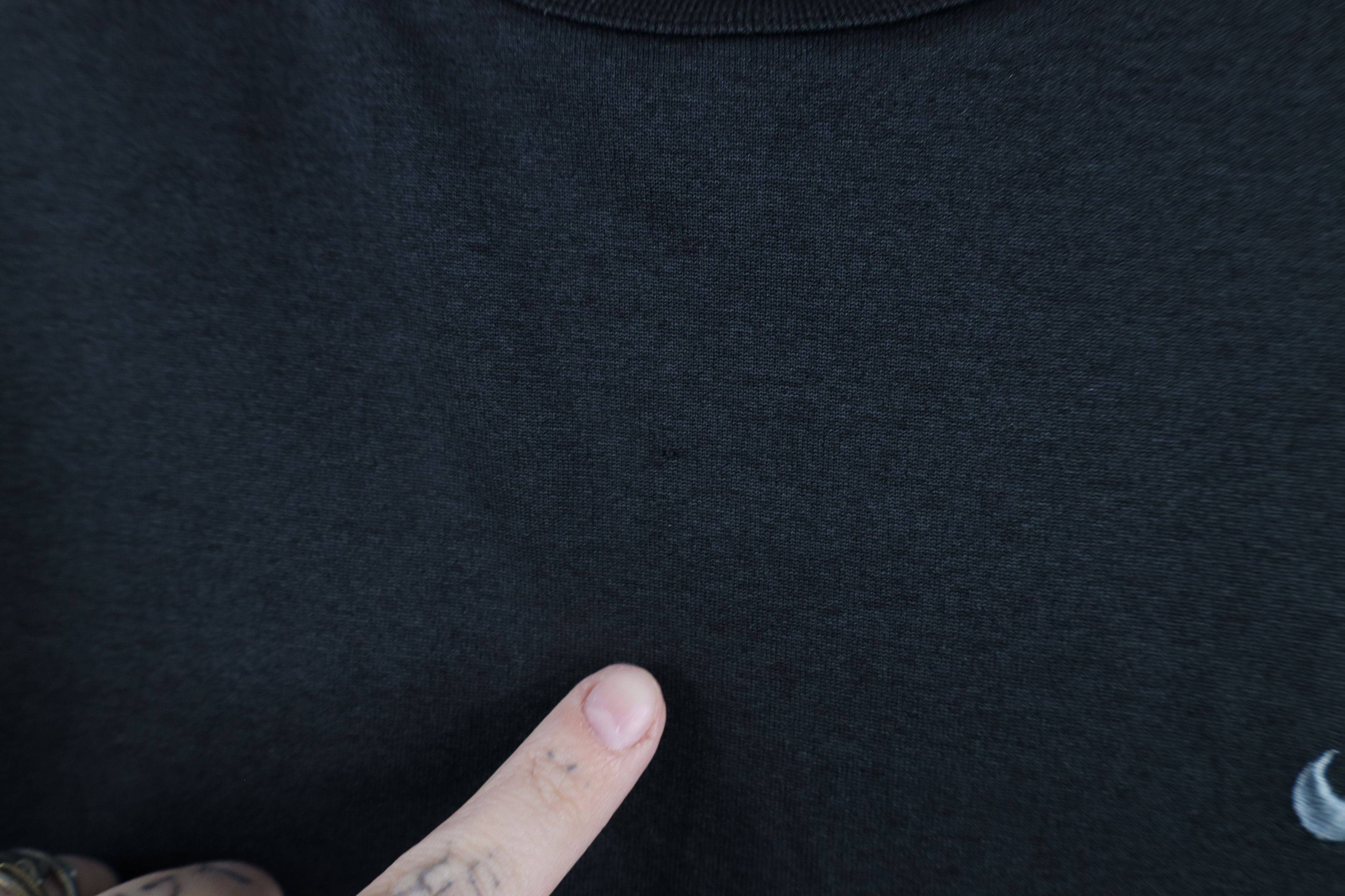 Nike × Vintage Vintage Nike Travis Scott Mini Swoosh Knit T-Shirt Black Size US M / EU 48-50 / 2 - 5 Thumbnail