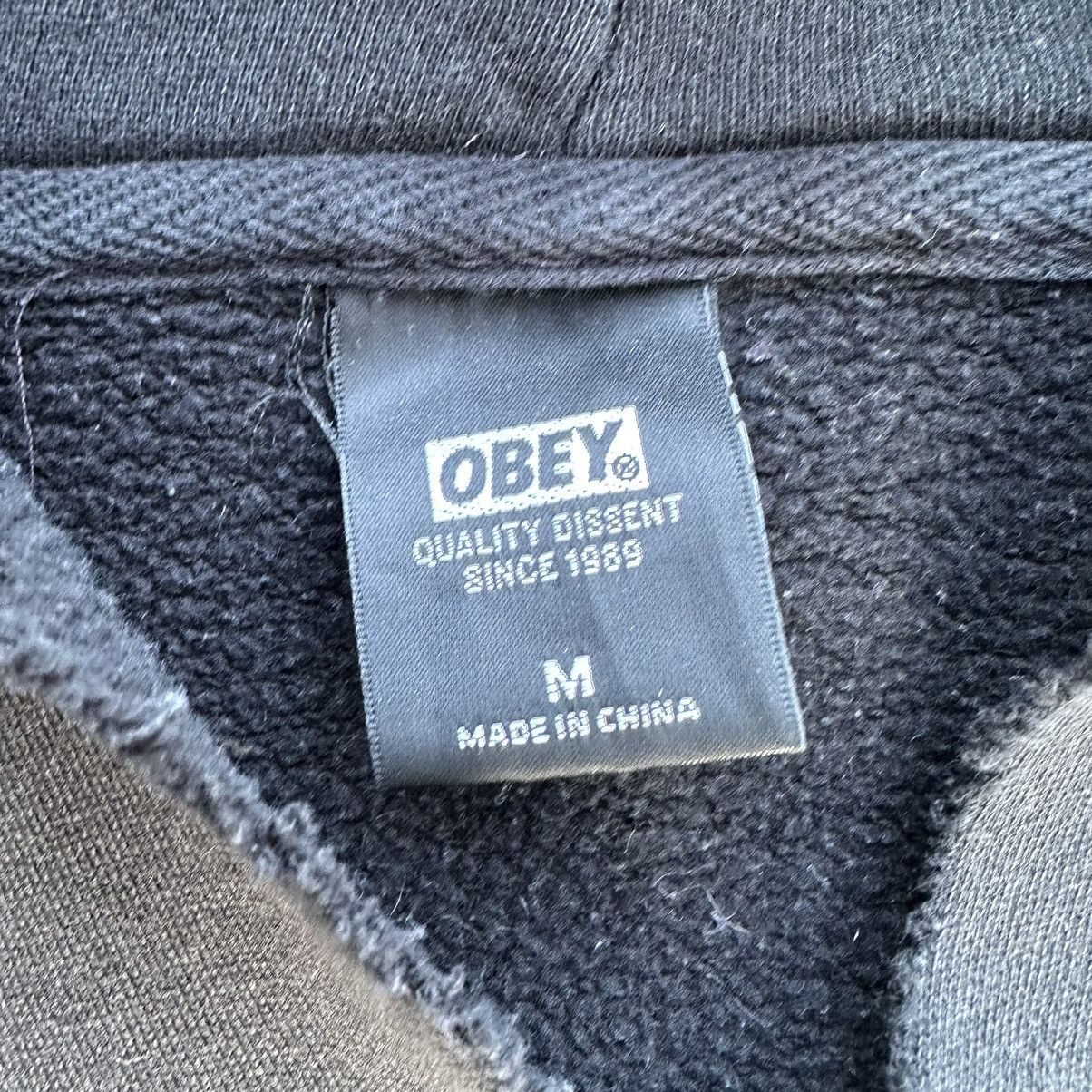 Obey × Vintage Vintage Obey Hoodie Fitted Big Logo Skate Wear Distressed Size US M / EU 48-50 / 2 - 9 Thumbnail