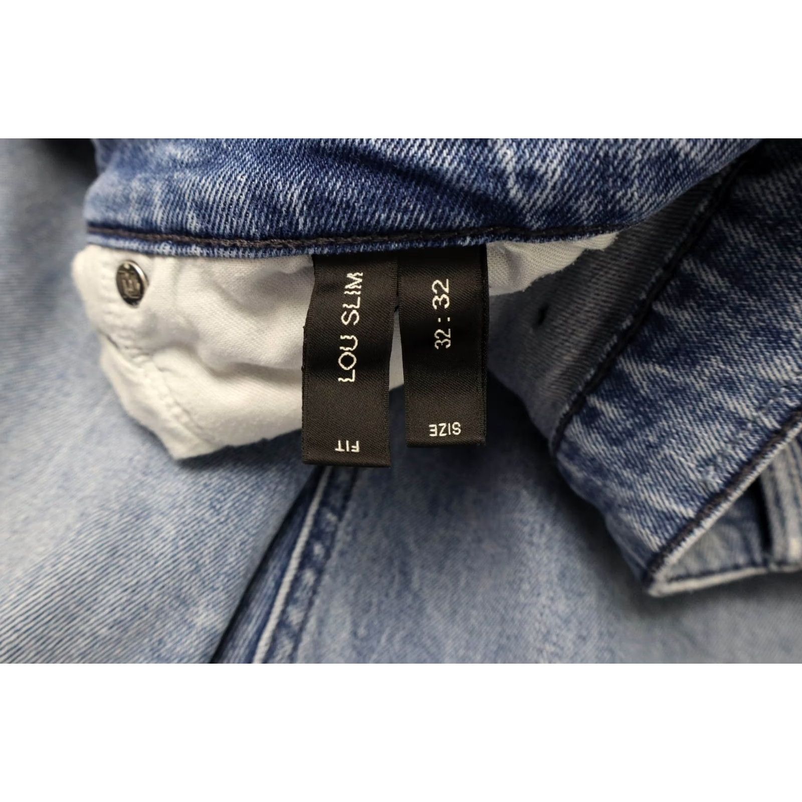 Vintage NEUW Lou Slim Jeans Men's W32/L32 Faded Whiskers Button Fly Stretch Blue Jeans Slim Men W32 L32 Size US 32 / EU 48 - 5 Thumbnail