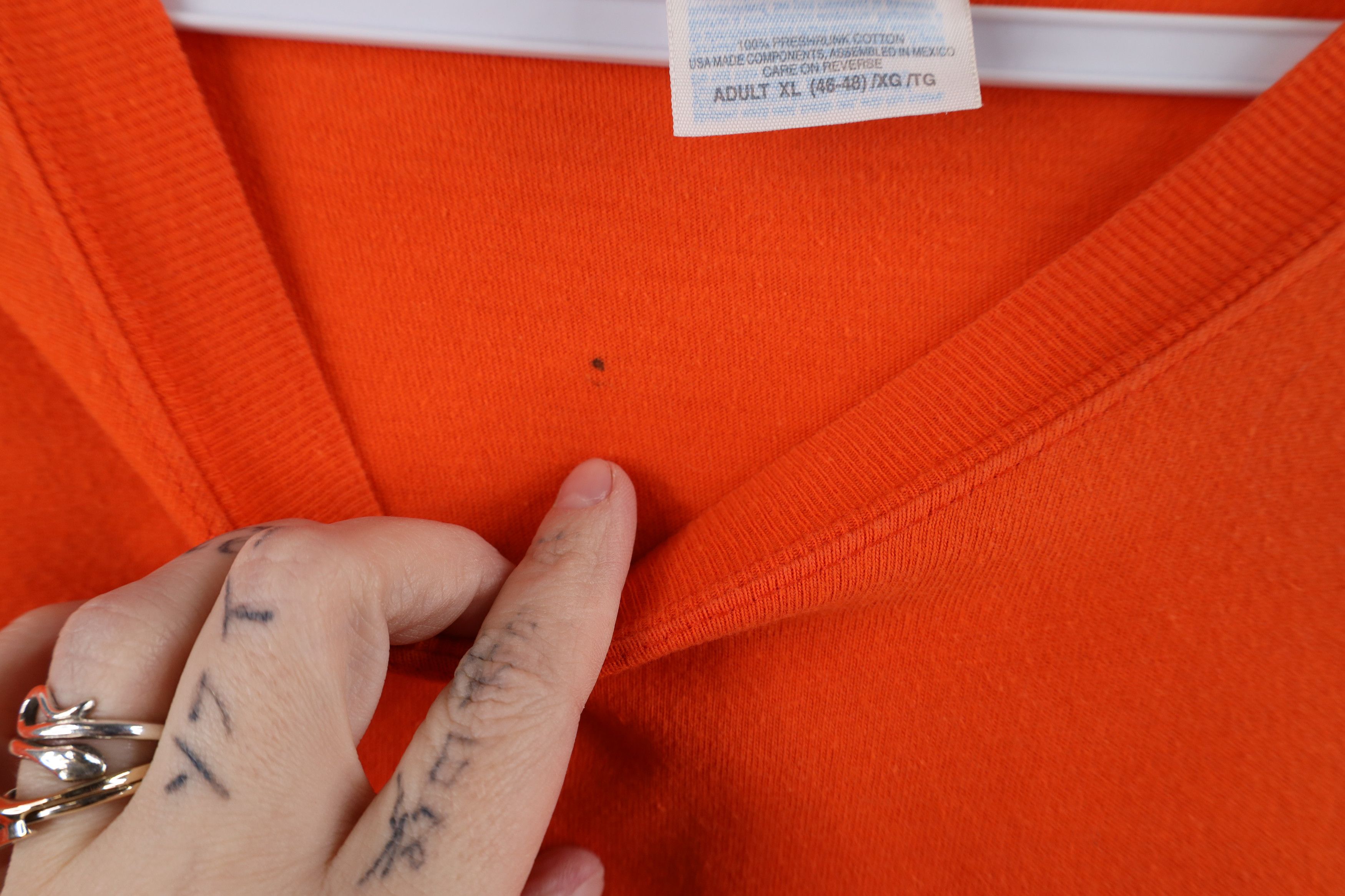 Hanes × Vintage Vintage 90s Hanes Beefy Long Sleeve T-Shirt Orange Cotton Size US XL / EU 56 / 4 - 6 Thumbnail