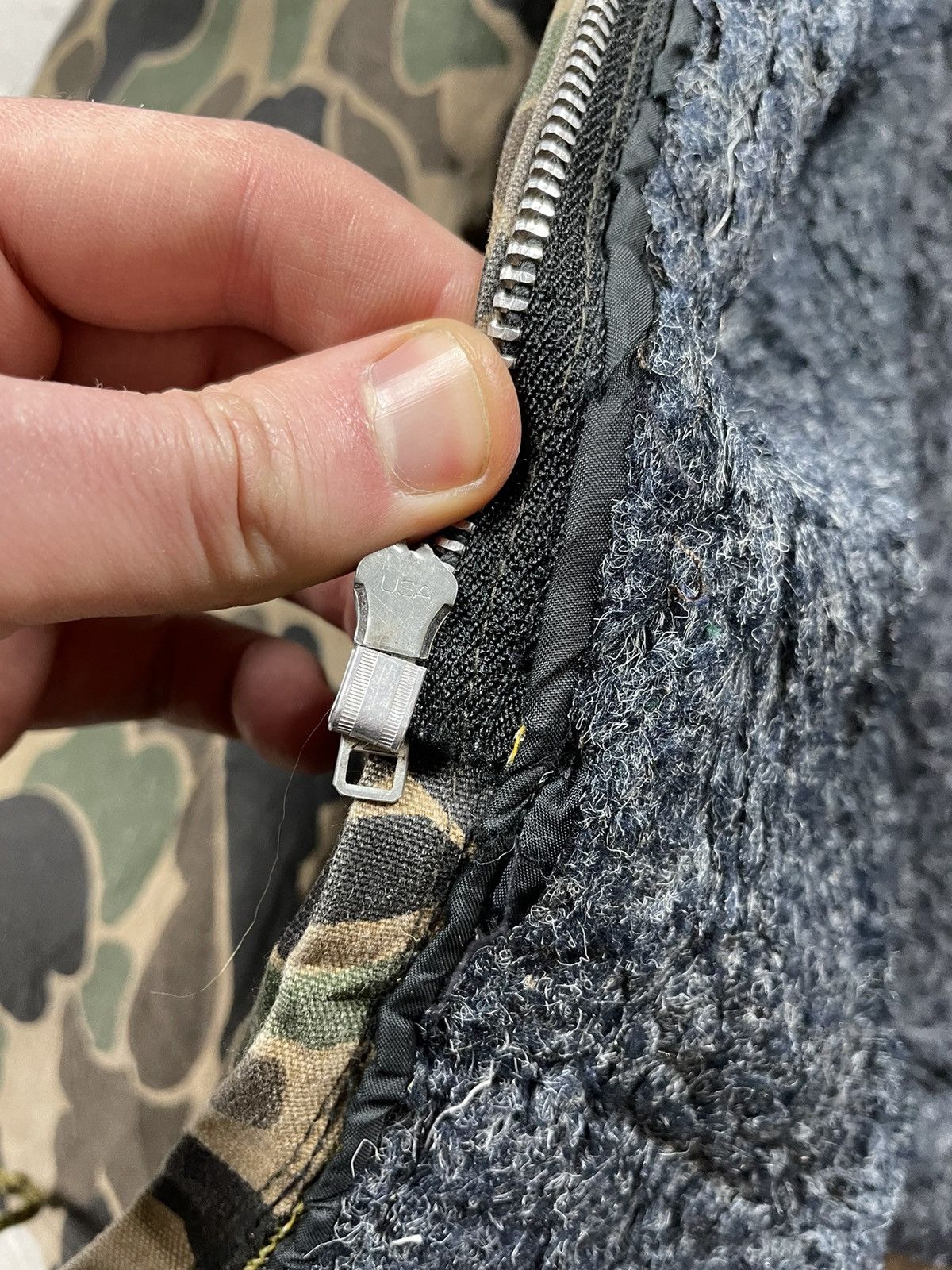Vintage Rare Military Cotton Camo Linned Zip Jacket Made in USA Size US M / EU 48-50 / 2 - 9 Thumbnail