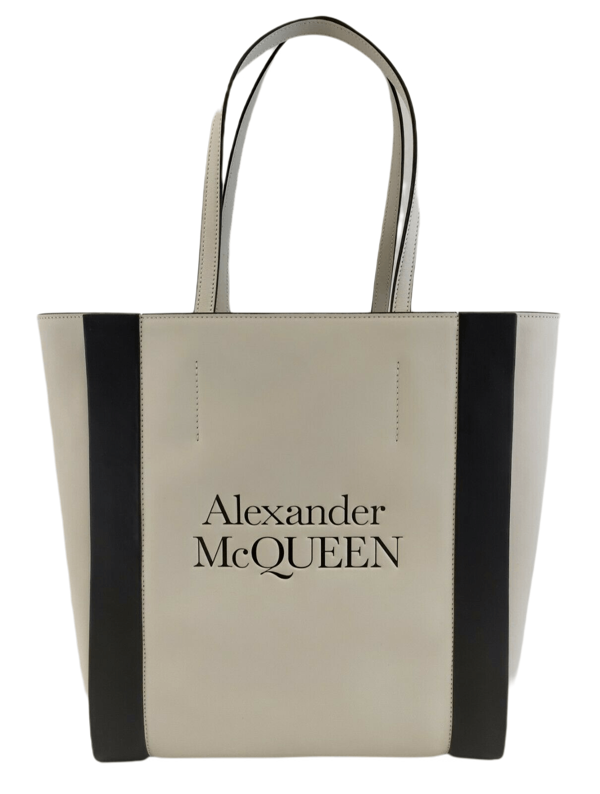 Alexander McQueen Ivory Leather Signature Logo Shopper Tote Size ONE SIZE - 1 Thumbnail