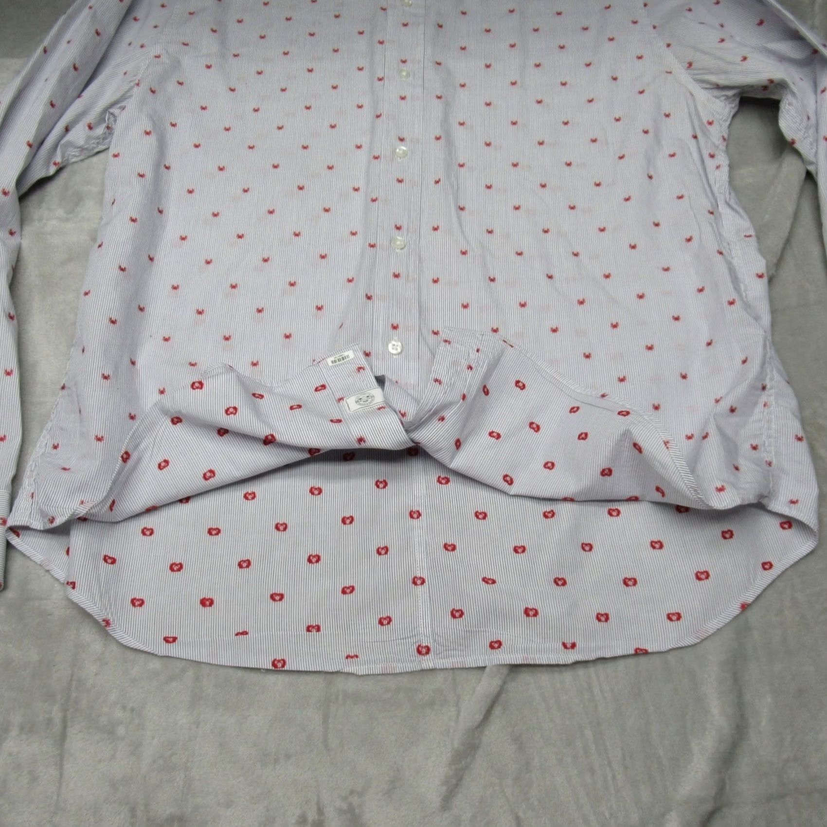 Frank & Eileen Frank Eileen Finbar Shirt Mens L White Blue Stripe Crab Print Button Down Size US L / EU 52-54 / 3 - 6 Thumbnail