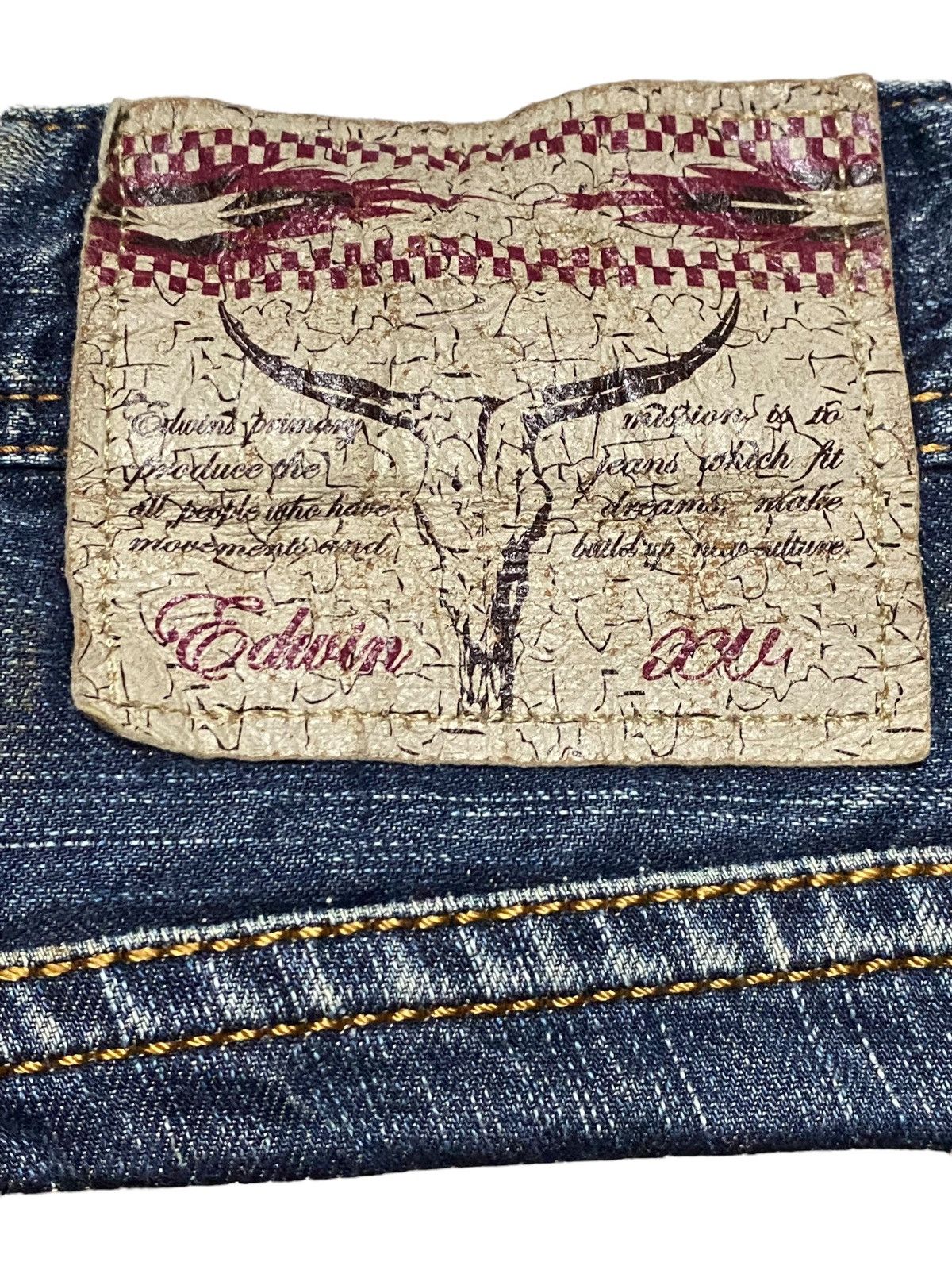 Japanese Brand Vintage Edwin 431 XVS Blue Wash Distressed Flare Jeans Size US 31 - 16 Thumbnail