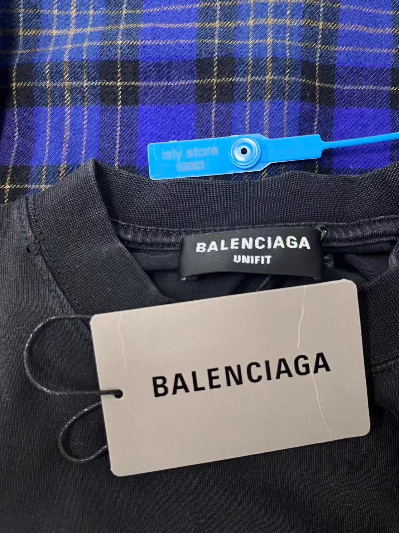 Balenciaga Balenciaga Patchwork Plaid Logo Shirt Blue Size 2 Size US M / EU 48-50 / 2 - 4 Thumbnail