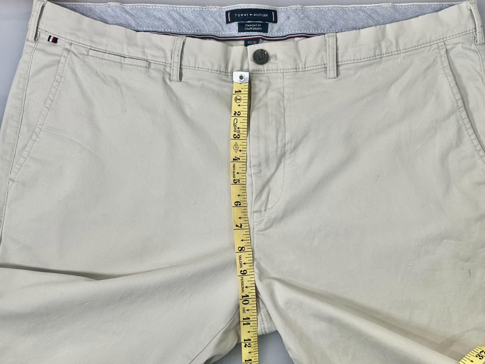 Tommy Hilfiger Tommy Hilfiger Straight Fit Chinos Beige Men's 40/30 Size US 40 / EU 56 - 4 Thumbnail