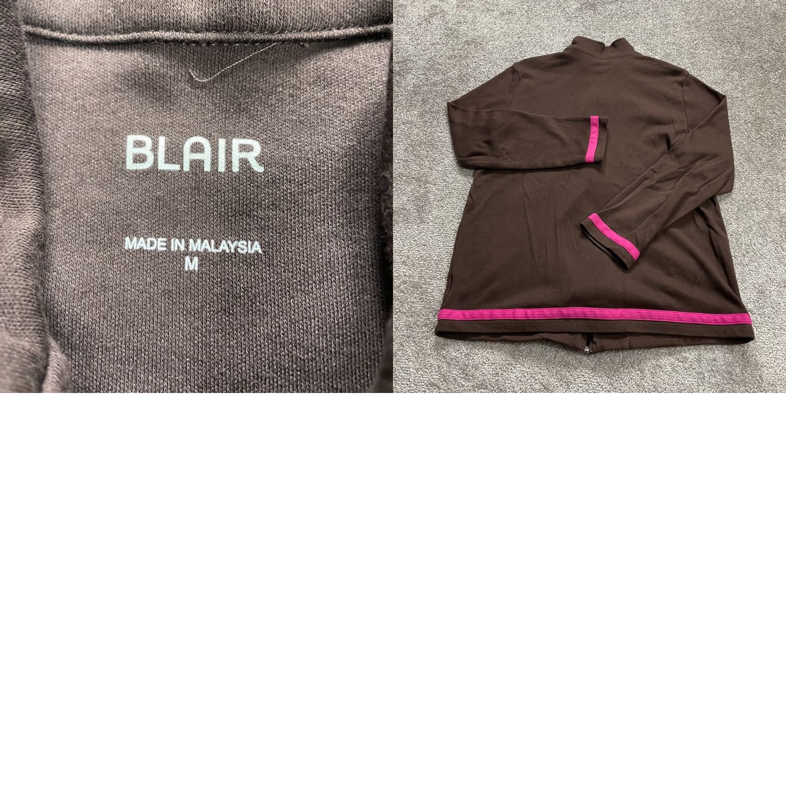 Blair VINTAGE Blair Track Jacket Womens Medium Brown Purple Trim Full Zip Active Casual Size M / US 6-8 / IT 42-44 - 8 Thumbnail