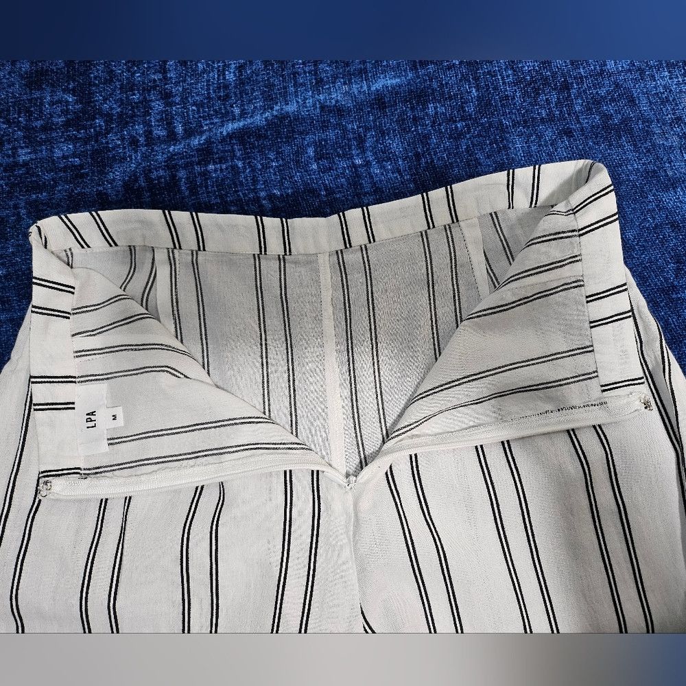 Other Reformation LPA White High Waist Wide Leg Striped Pants Ope Size 26" / US 2 / IT 38 - 6 Thumbnail