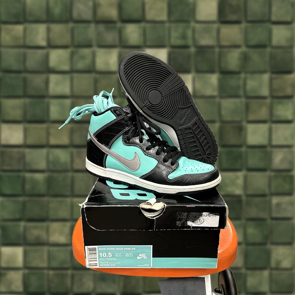 Nike Nike SB Dunk High Premium Diamond Tiffany 2014 Used Size 10.5 Skate Shoes Mens Size US 10 / EU 43 - 1 Thumbnail