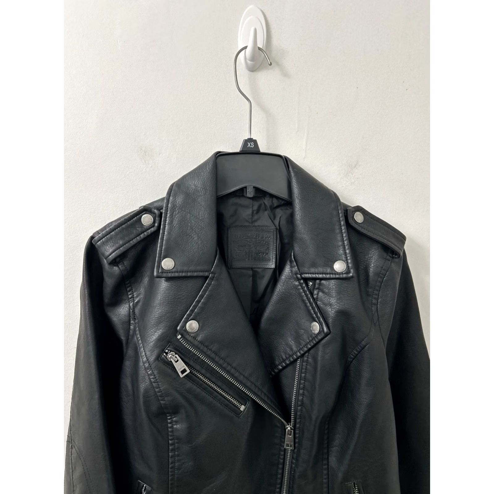 Levi's Levis Womens Faux Leather Moto Jacket Size M Black Asymmetrical Zip Biker Jacket Coat Size M / US 6-8 / IT 42-44 - 2 Thumbnail