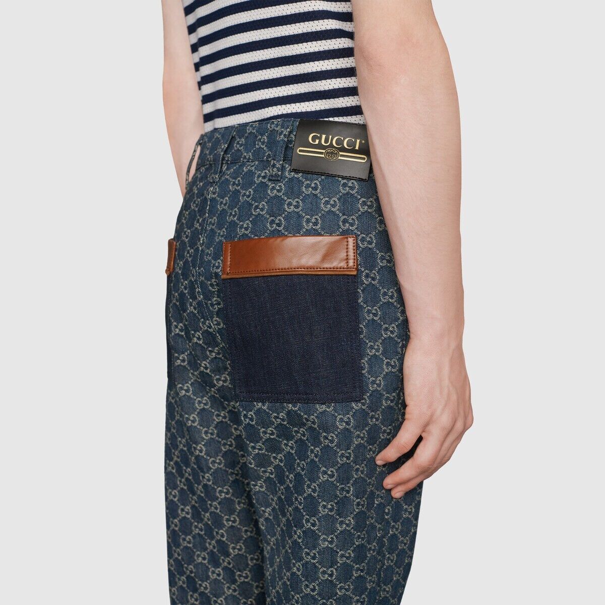 Gucci o1mt1gz0725 Washed GG Denim Pant in Dark Blue Size US 33 - 7 Thumbnail
