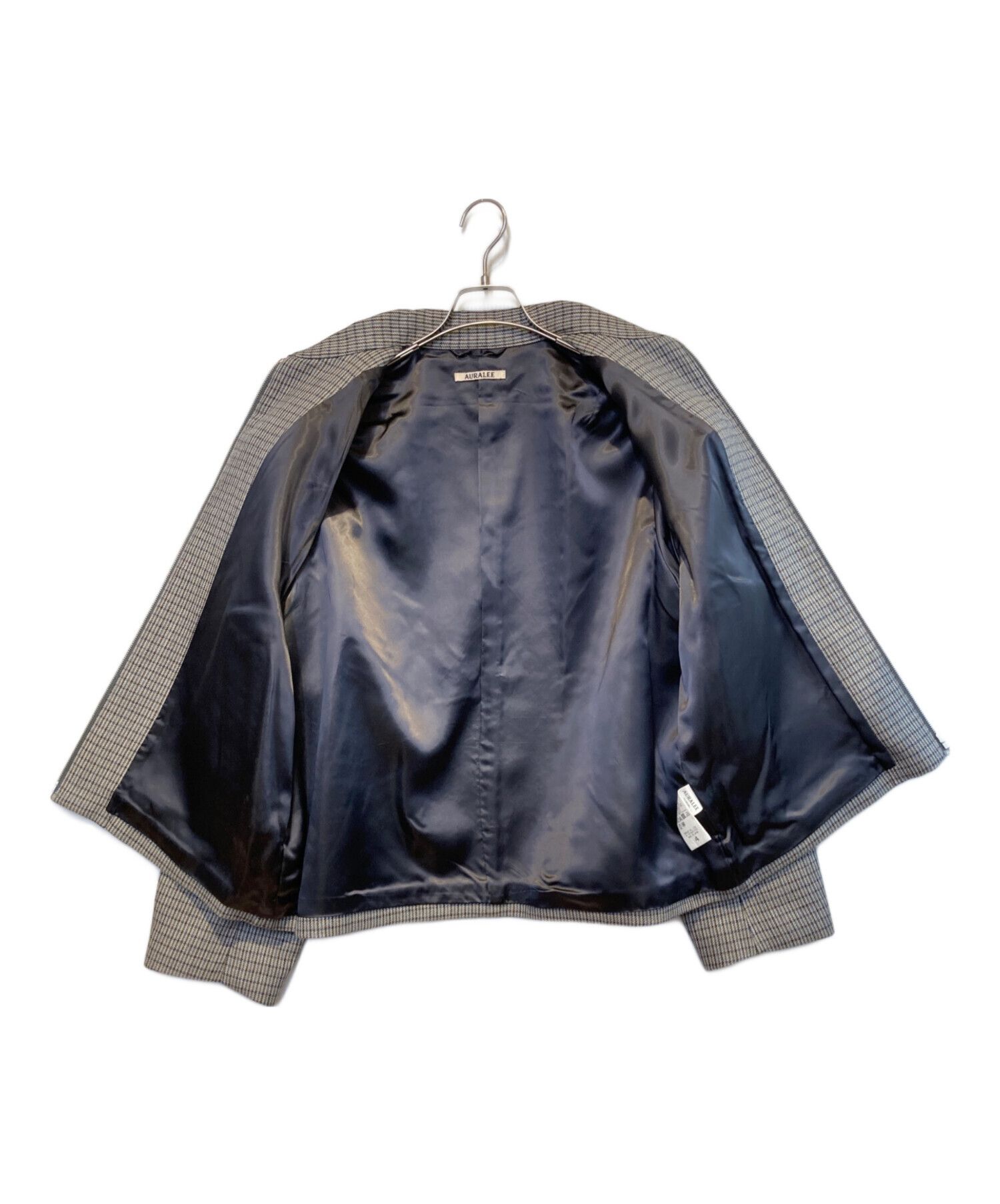 AURALEE DOUBLE FACE CHECK ZIP BLOUSON Gray 4