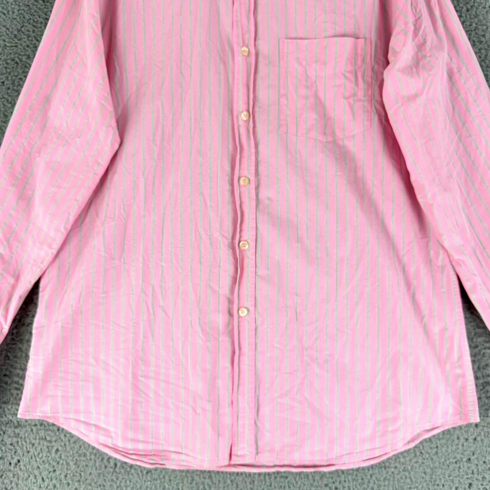 Paul Smith Paul Smith Mens Dress Shirt 16.5 Pink Stripe Long Sleeve Cotton Size 46R - 4 Thumbnail