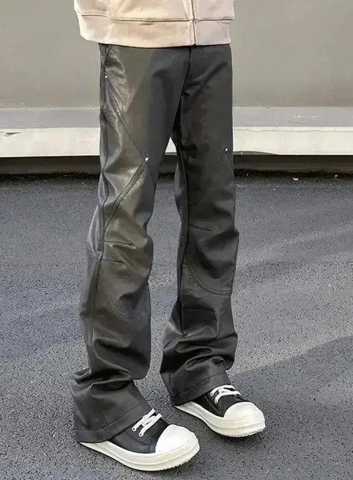 Jean VIBE Streetwear Casual Straight Leg Leather Pant Size US 33 - 1 Thumbnail