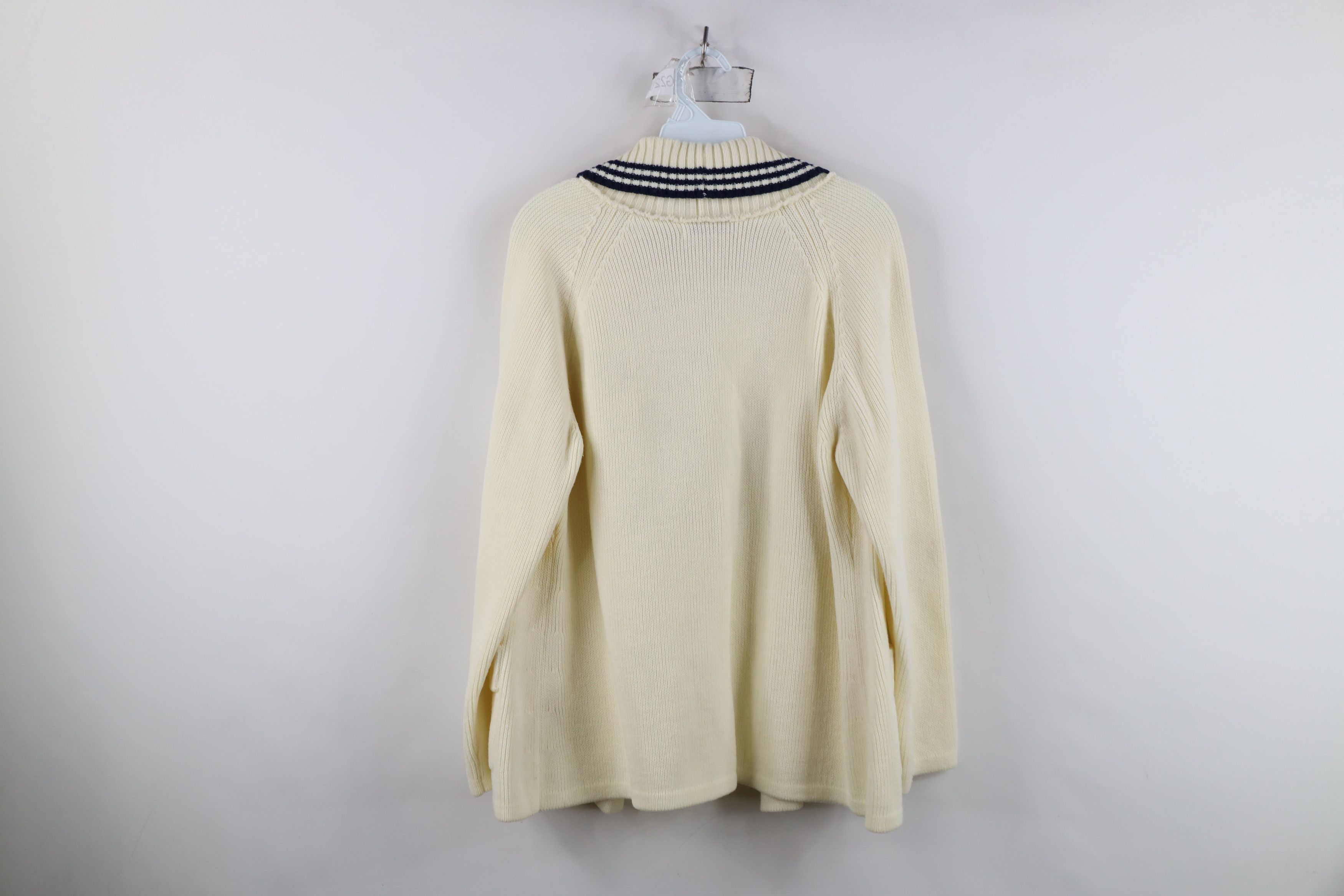 Vintage Vintage 70s Dapper Ribbed Knit Open Front Cardigan Sweater Size L / US 10 / IT 46 - 12 Thumbnail
