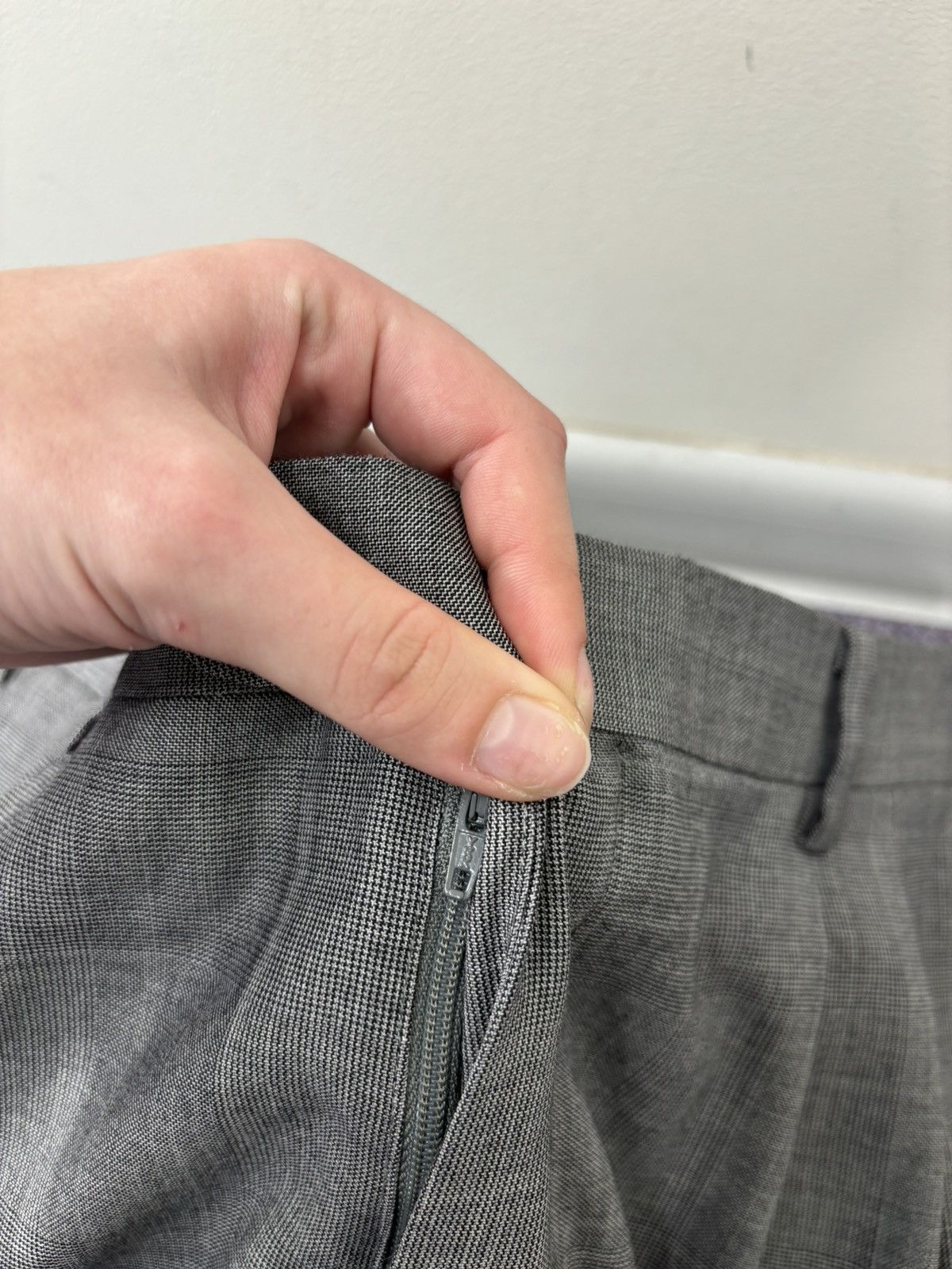 Suitsupply Suitsupply Lazio Men’s Glen Check Gray Wool Dress Pants Size US 32 / EU 48 - 7 Thumbnail