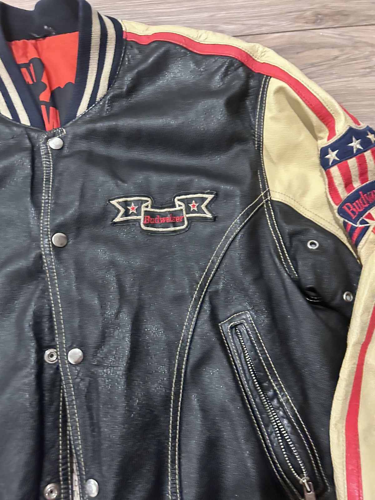 Budweiser Leather Budweiser biker Size US L / EU 52-54 / 3 - 3 Thumbnail