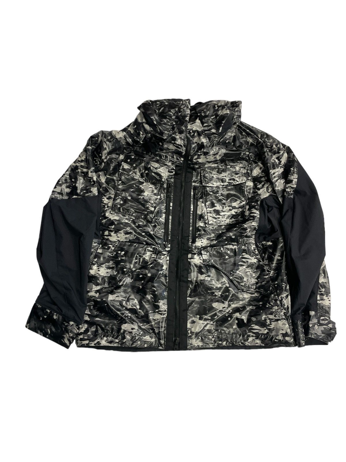 White Mountaineering BLACK AND WHITE PRINTED ZIP UP HOODIE Size US M / EU 48-50 / 2 - 1 Thumbnail