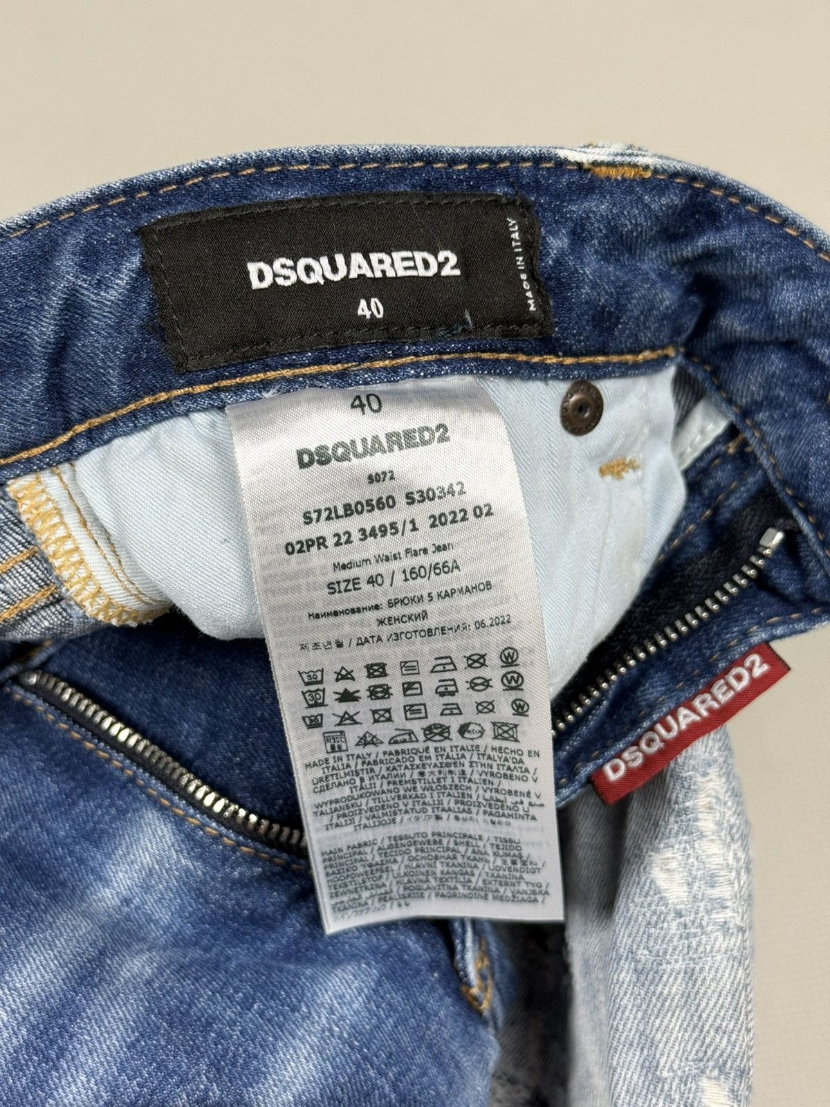 Dsquared2 Dsquared2 Medium Waist Flare Jean Distressed Denim Jeans Size 27" / US 4 / IT 40 - 11 Thumbnail