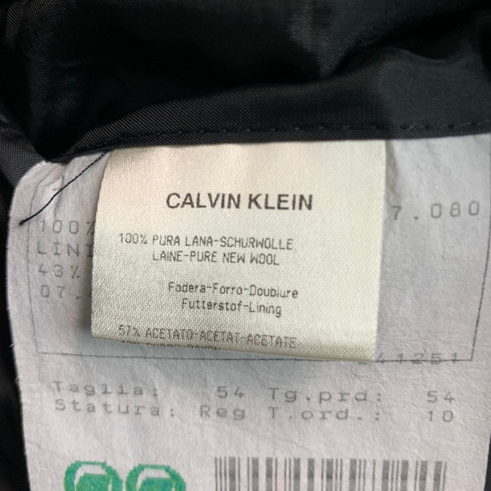 Calvin Klein CALVIN KLEIN COLLECTION Black Wool Notch Lapel Sport Coat Size 44R - 8 Thumbnail