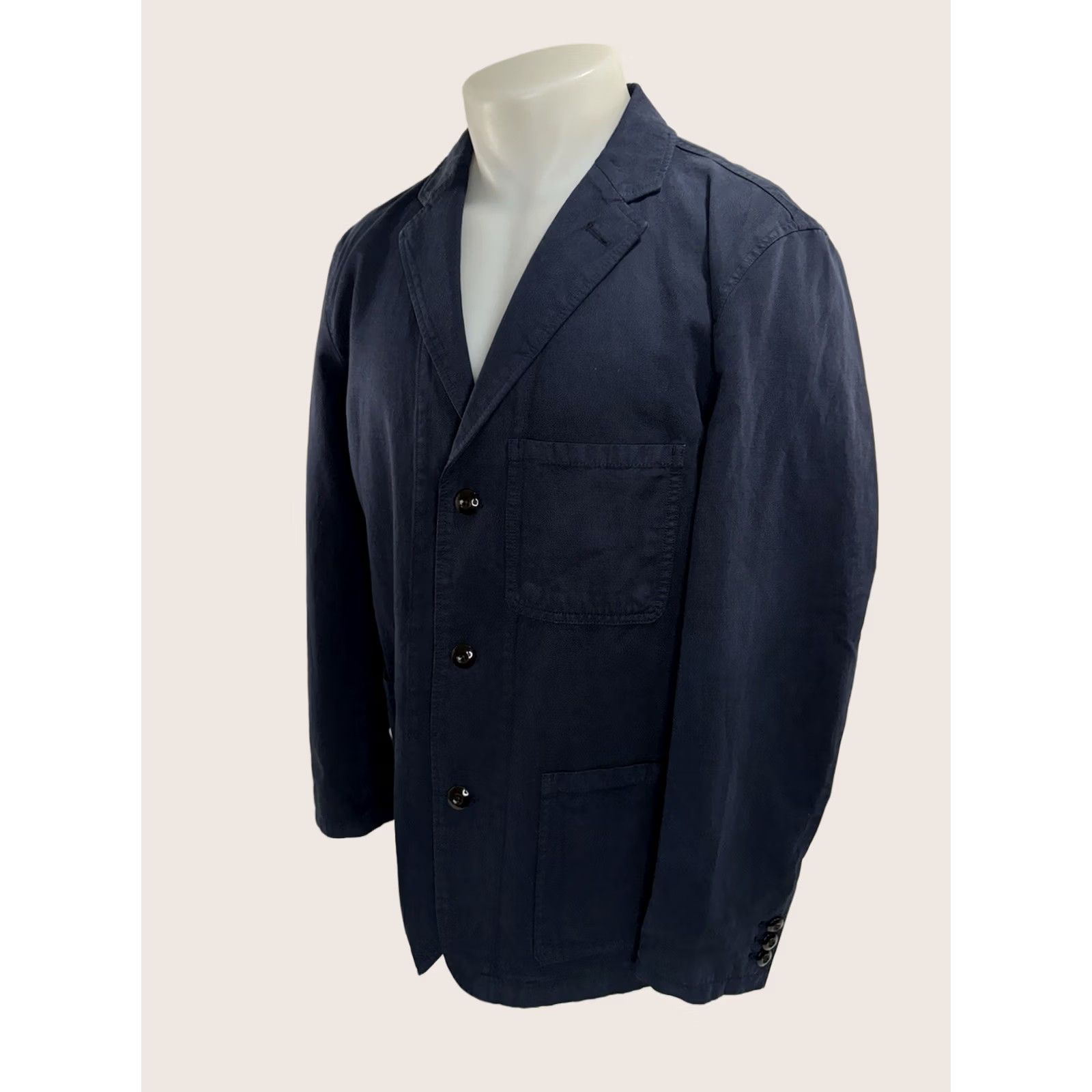 Wallace & Barnes Wallace & Barnes Blazer Jacket - Linen Blend Long 42 Long Unstructured Blue Mens Size 42R - 1 Thumbnail
