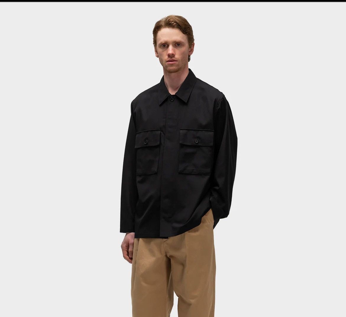 Auralee Wool Over Shirt Black Size US M / EU 48-50 / 2 - 6 Thumbnail