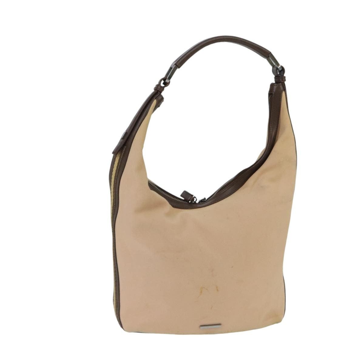 Gucci Shoulder Bag Canvas Beige Brown Silver 001 001, Women's