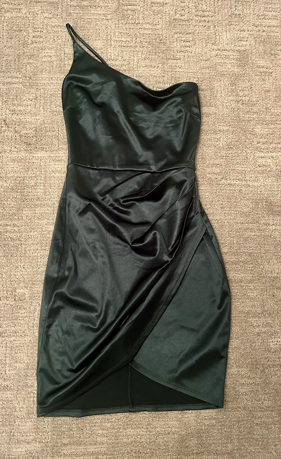 Other Windsor one shoulder green satin mini dress Size XS / US 0-2 / IT 36-38 - 2 Thumbnail