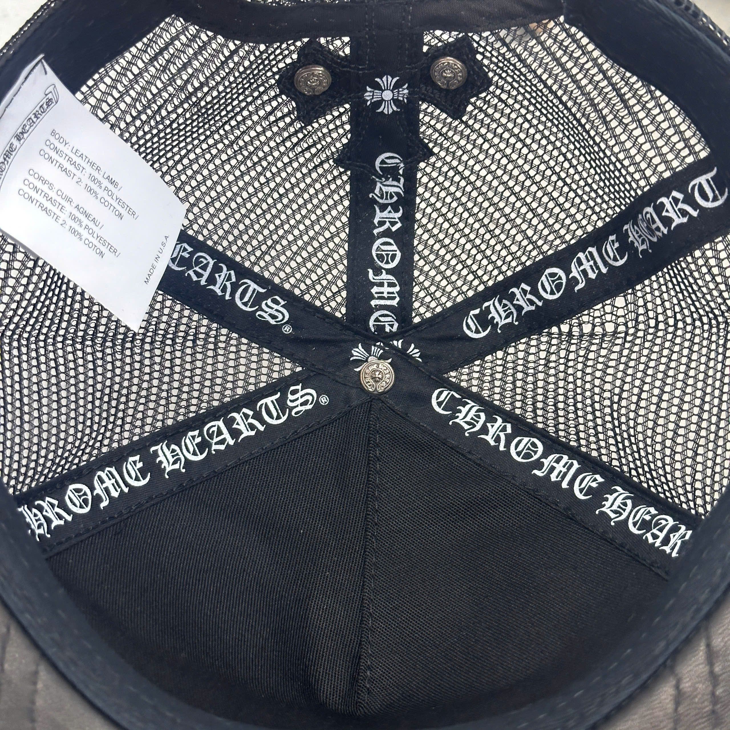 Chrome Hearts CHROME HEARTS Cemetery Cross Leather Trucker Hat BLACK Size ONE SIZE - 10 Thumbnail