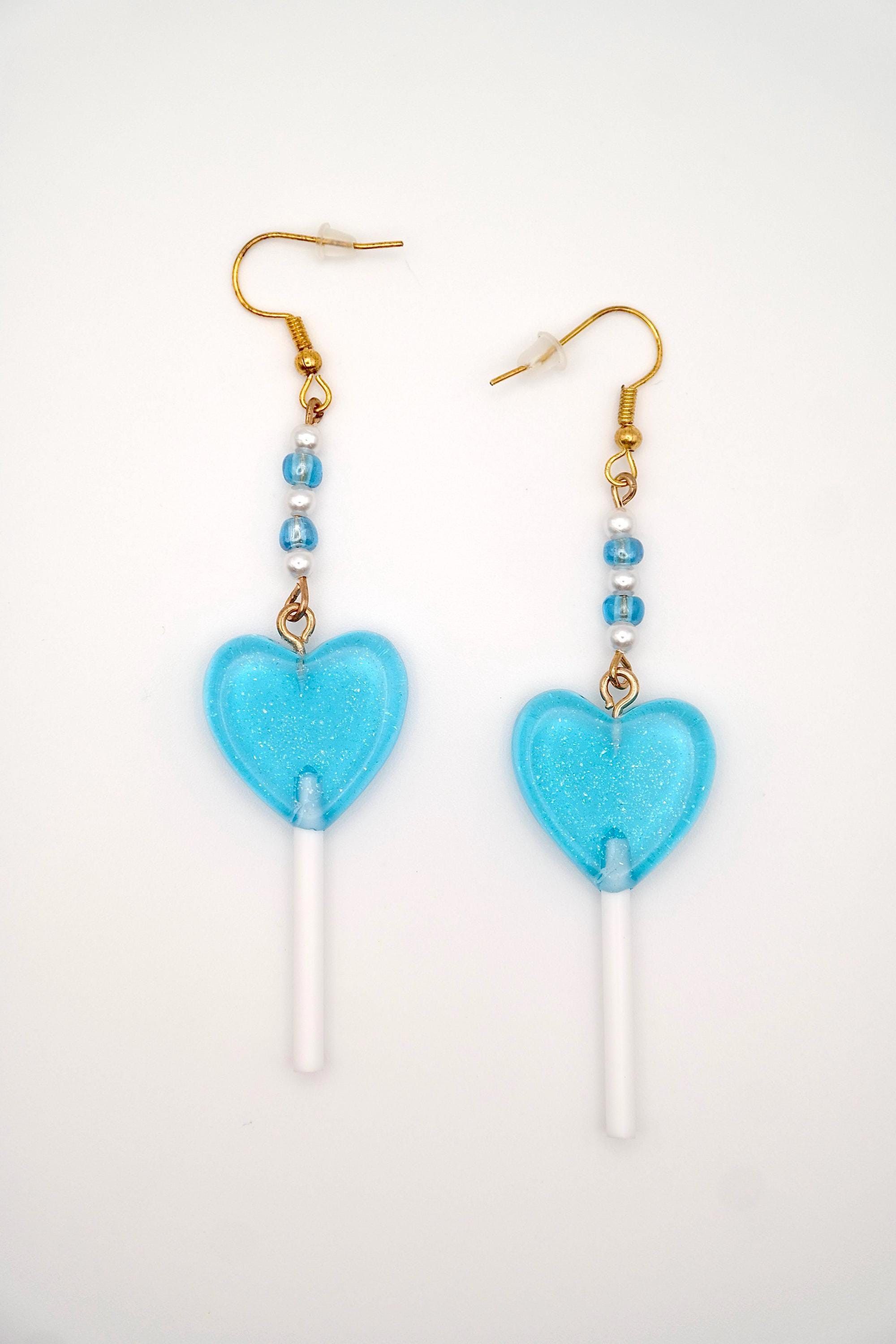 Handmade Heart Lollipop Earrings Size ONE SIZE - 6 Thumbnail